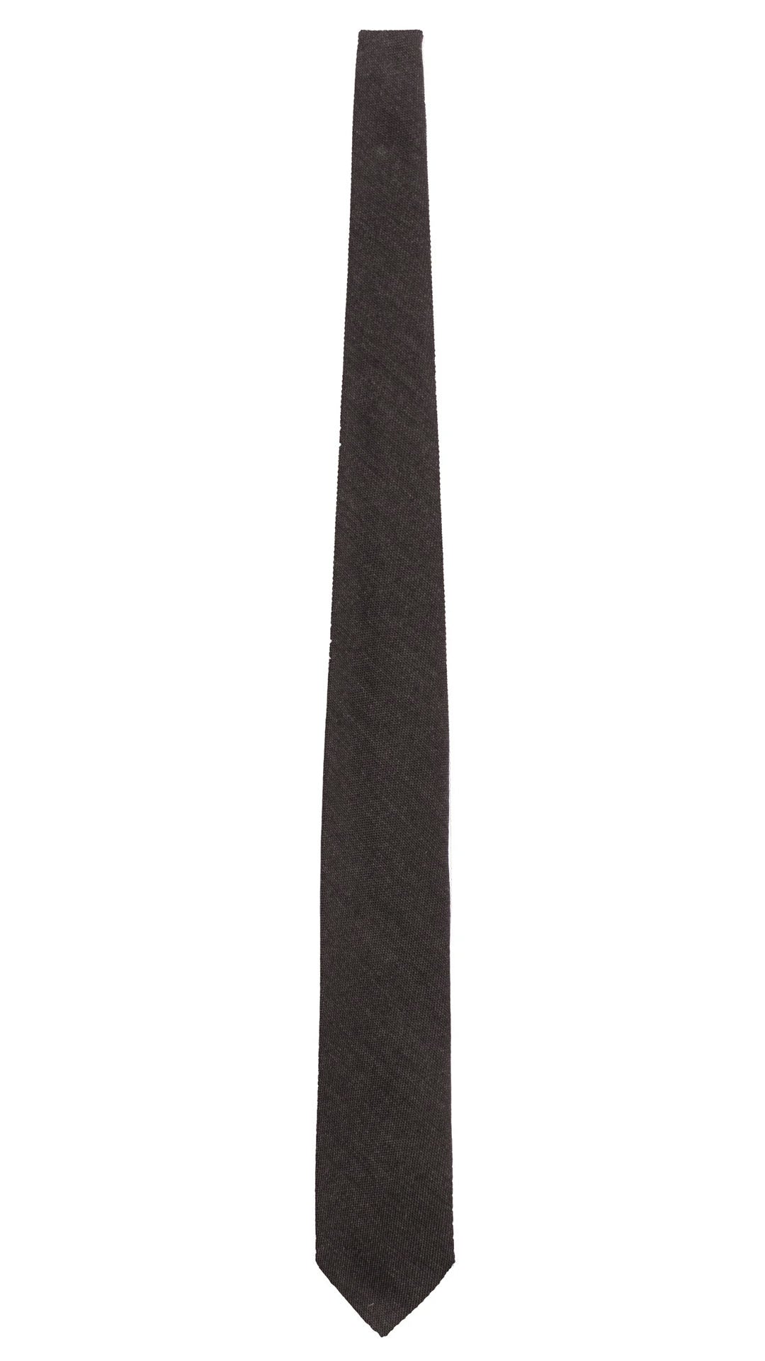 Cravatta di Lana Nera Grigia Tinta Unita L1261 Made in Italy Graffeo Cravatte Intera