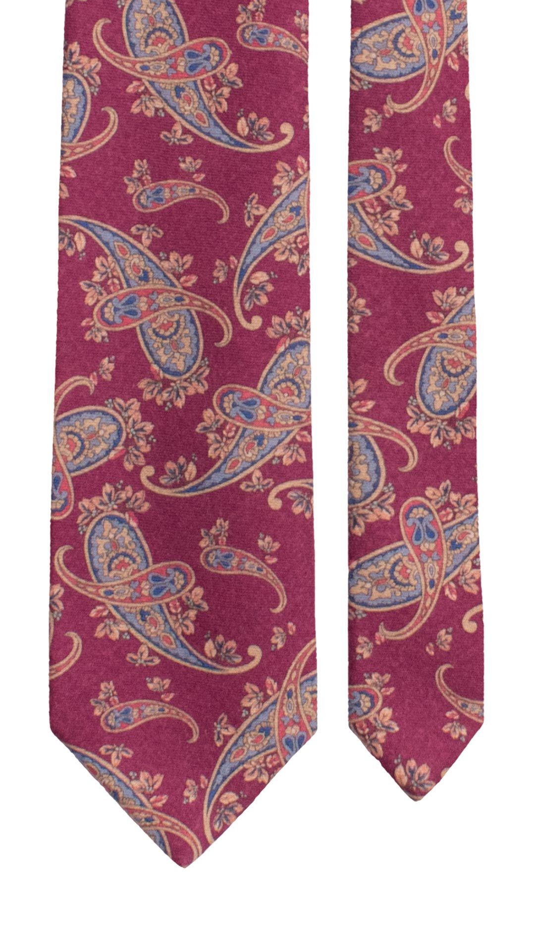 Cravatta di Lana Orchidea Scuro Paisley Multicolor L1329 Made in Italy Graffeo Cravatte Pala