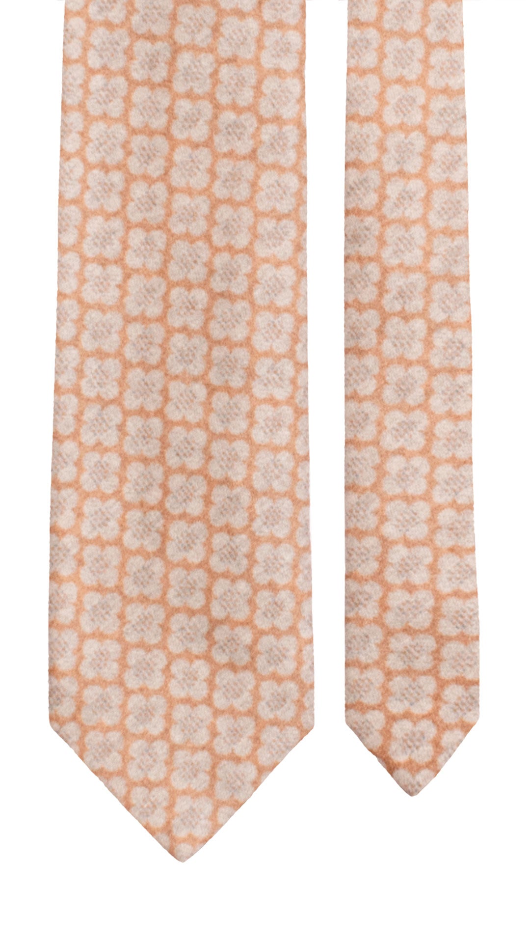 Cravatta di Lana Rosa Salmone Fantasia Grigio Chiaro L1180 Made in Italy Graffeo Cravatte Pala