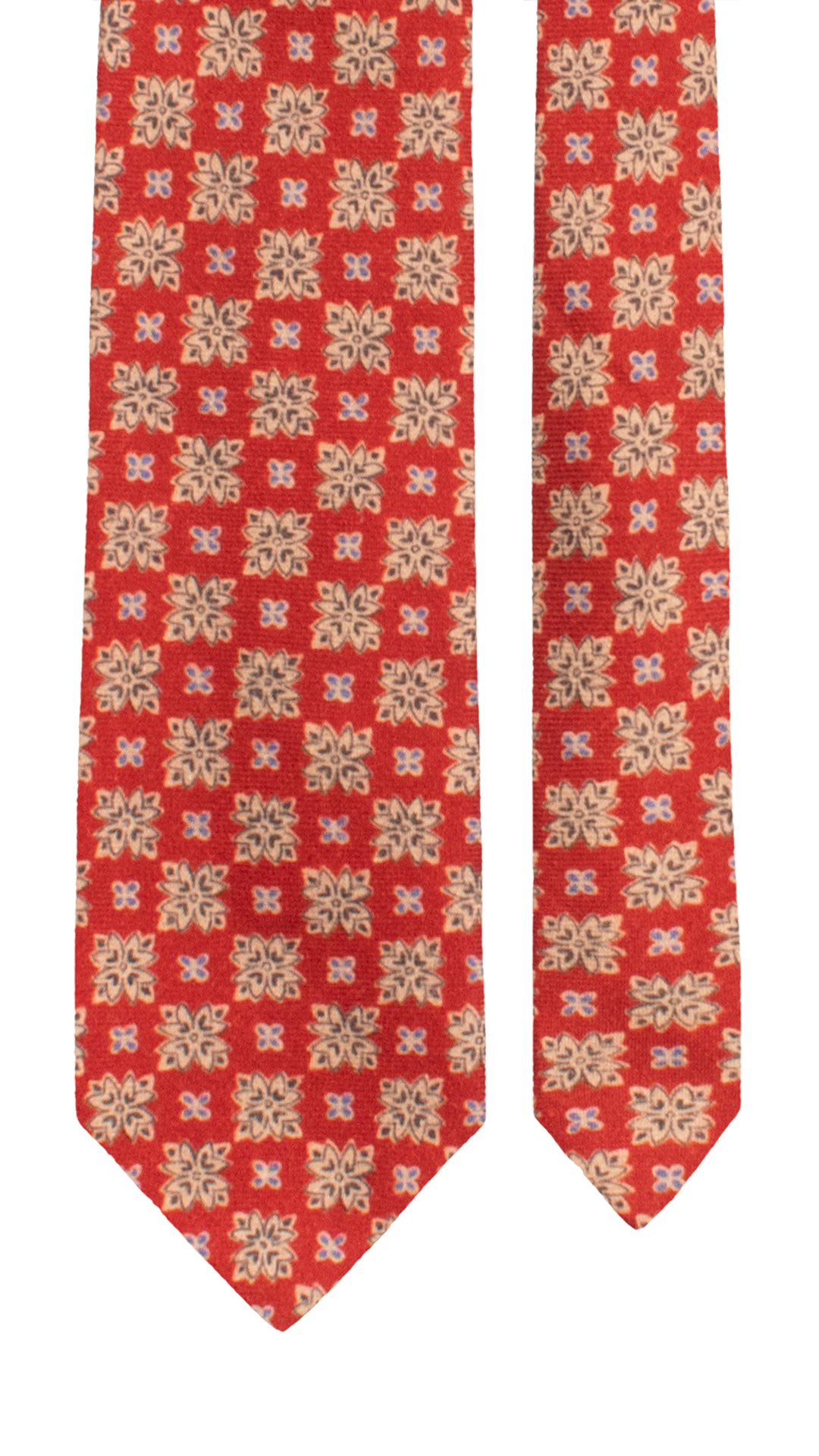 Man Red Wool Tie Beige Dark Blue Lavender Pattern L1345