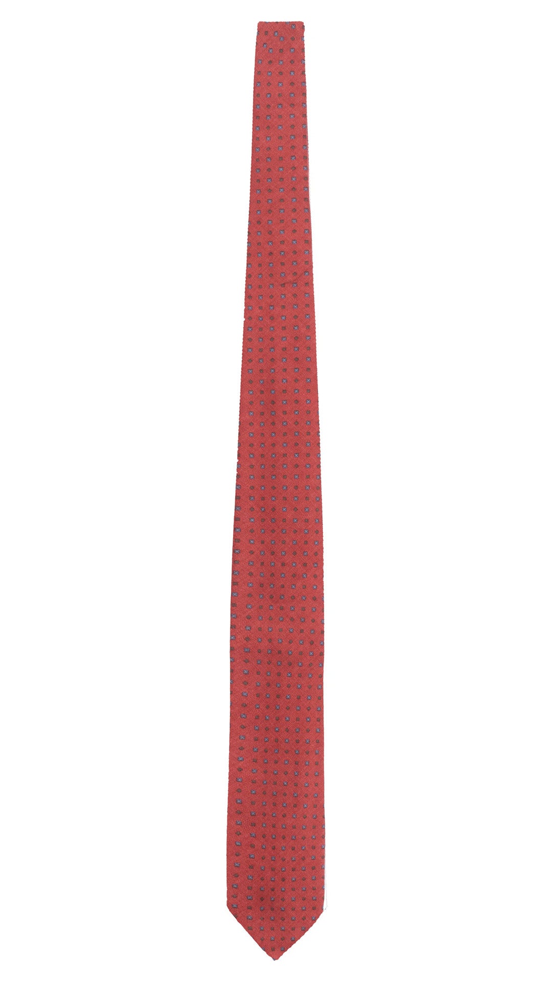 Cravatta di Lana Rosso Bordeaux Fantasia Celeste Marrone L1193 Made in Italy Graffeo Cravatte Intera