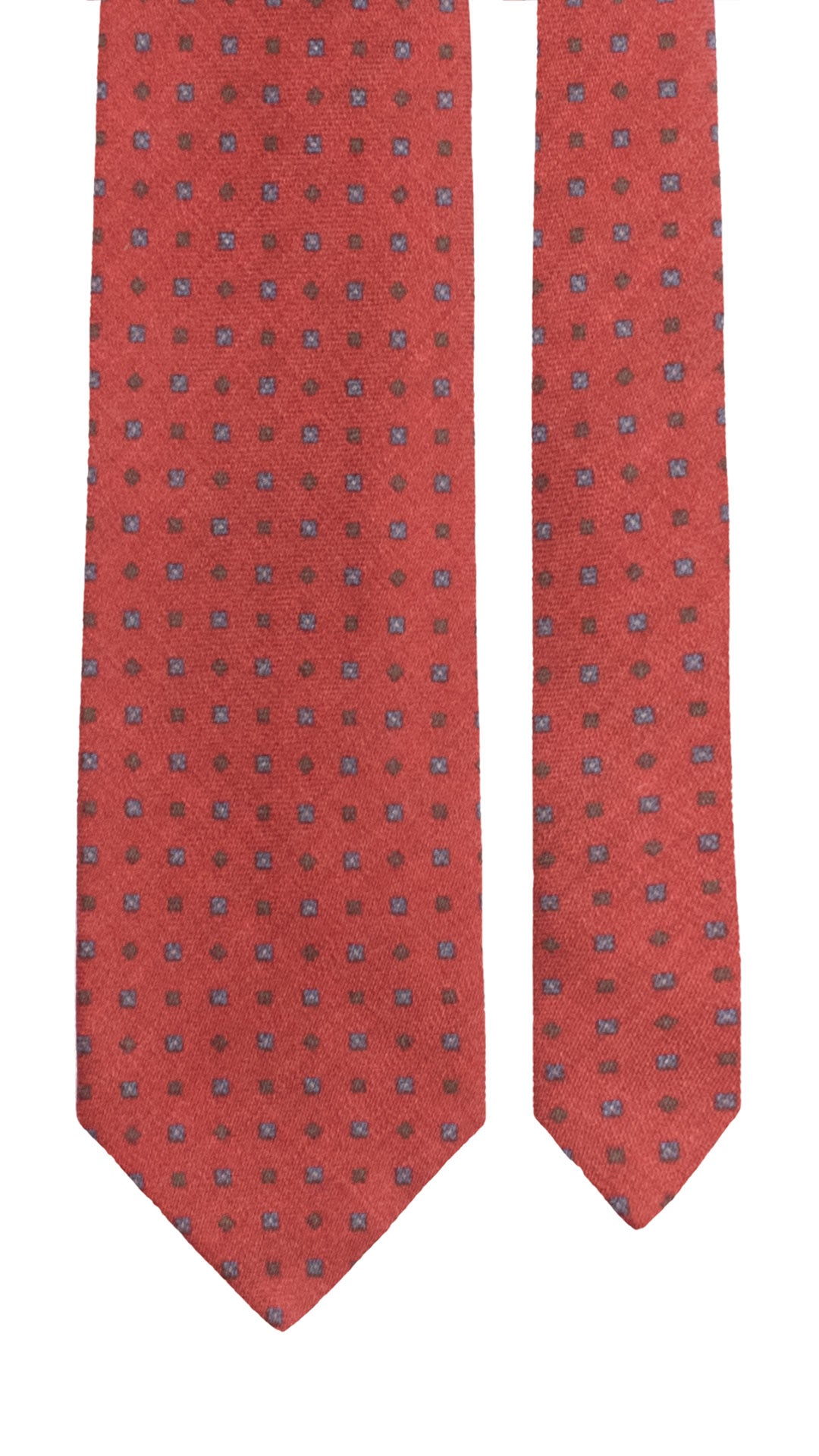 Cravatta di Lana Rosso Bordeaux Fantasia Celeste Marrone L1193 Made in Italy Graffeo Cravatte Pala