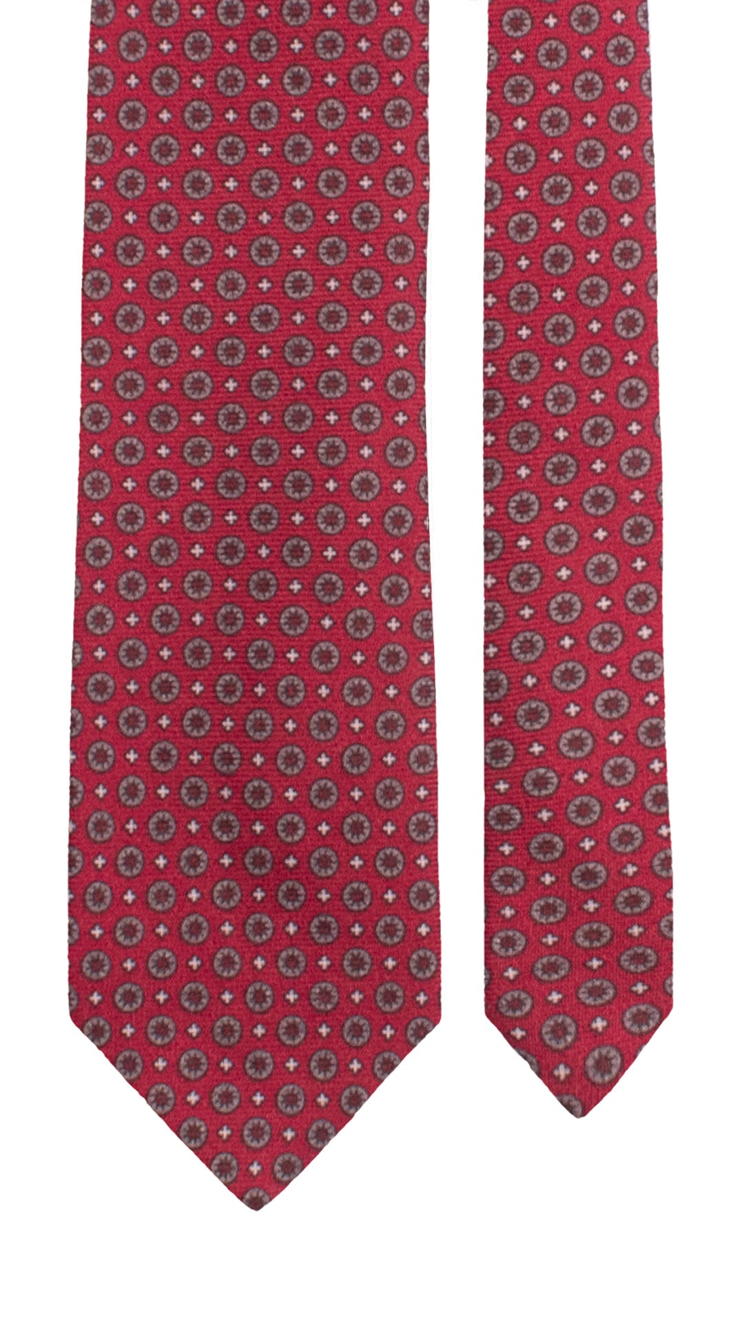 Cravatta di Lana Rosso Bordeaux Fantasia Grigia Bianca Blu L1252 Made in Italy Graffeo Cravatte Pala