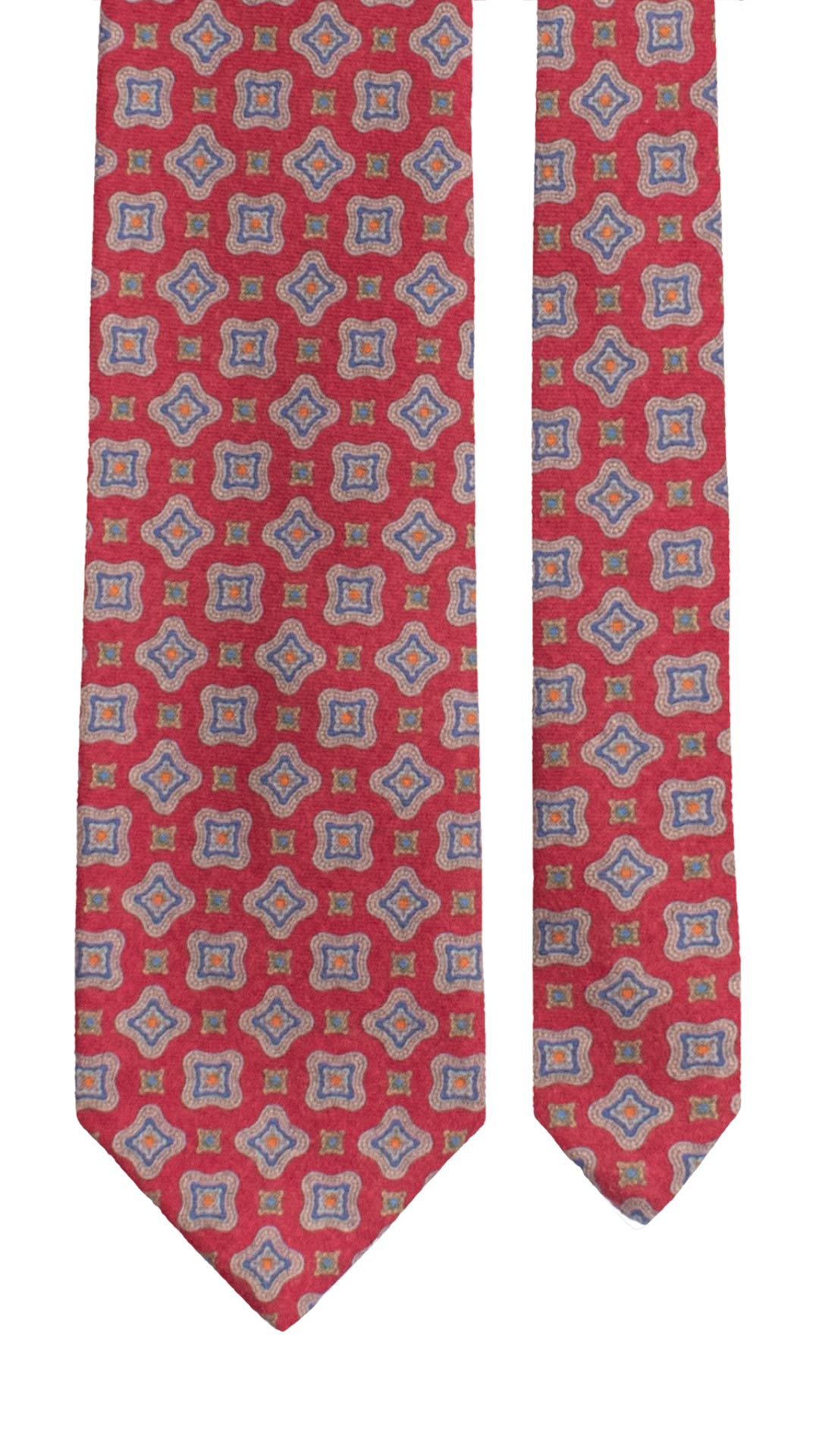 Cravatta di Lana Rosso Bordeaux Fantasia Multicolor L1334 Made in Italy Graffeo Cravatte Pala