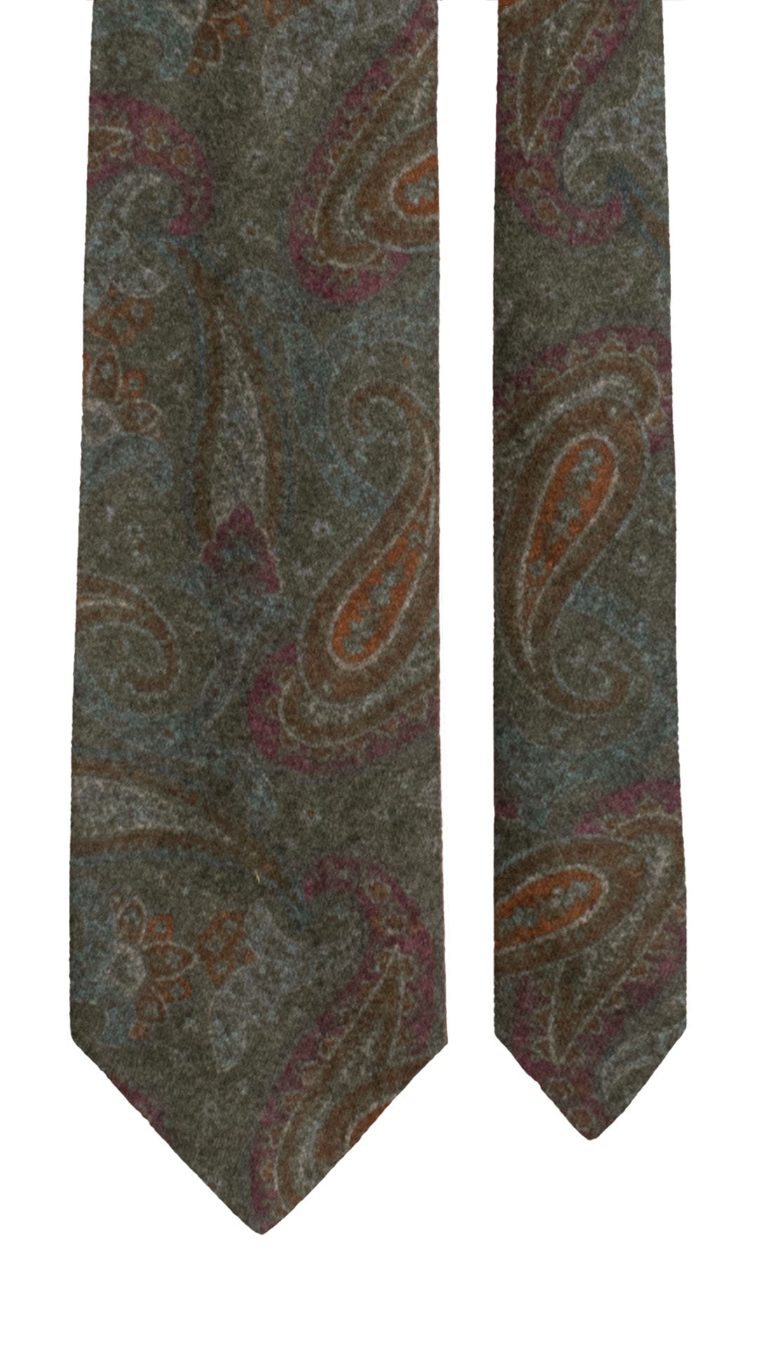 Cravatta di Lana Verde Paisley Multicolor L1221 Made in Italy Graffeo Cravatte Pala