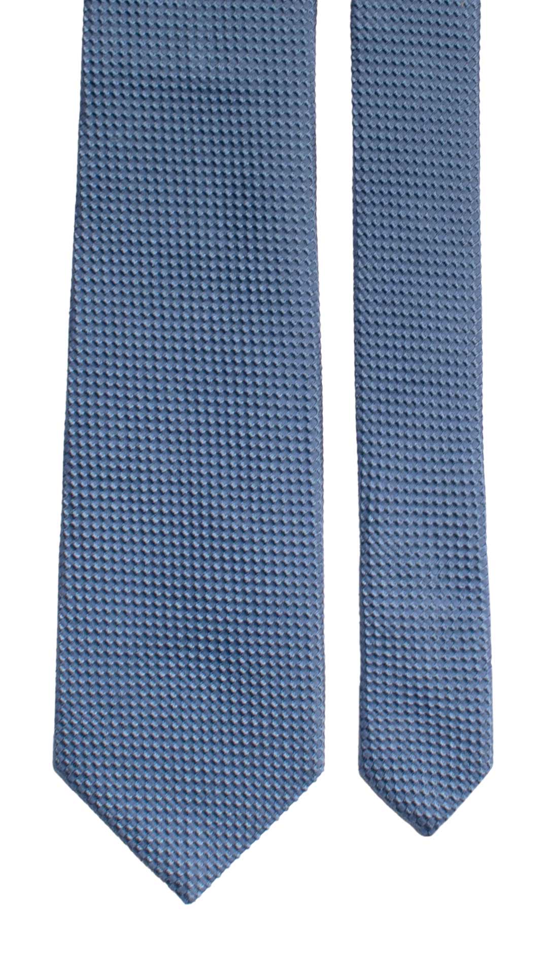 Cravatta di Seta Avio Fantasia Tono su Tono 7165 Graffeo Cravatte Made in Italy Pala