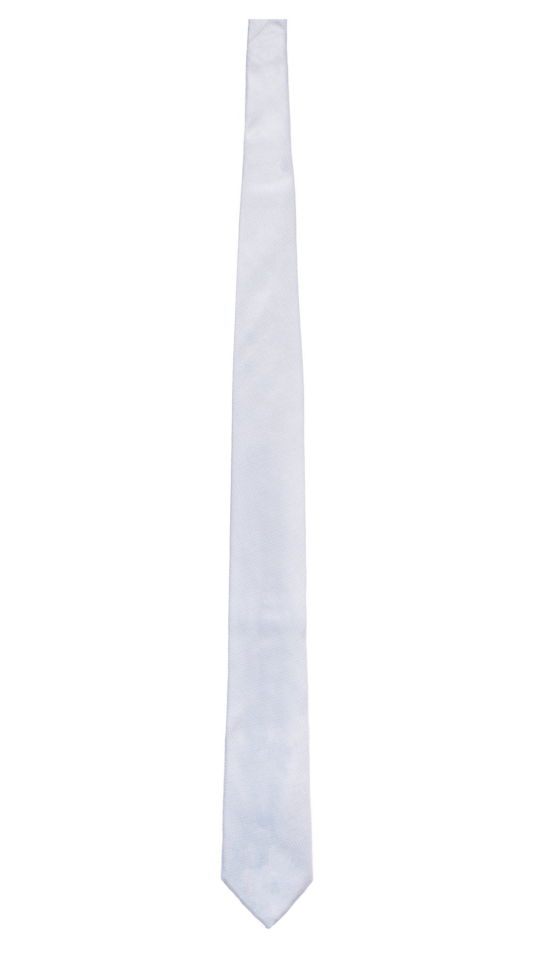Cravatta di Seta Azzurro Polvere Fantasia Grigio Argento 7443 Made in Italy Graffeo Cravatte Intera
