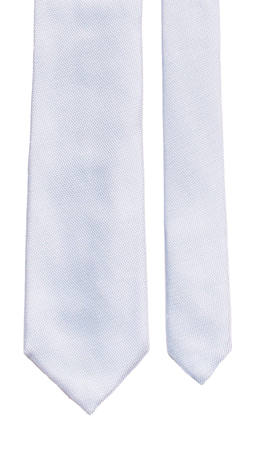 Cravatta di Seta Azzurro Polvere Fantasia Grigio Argento 7443 Made in Italy Graffeo Cravatte Pala