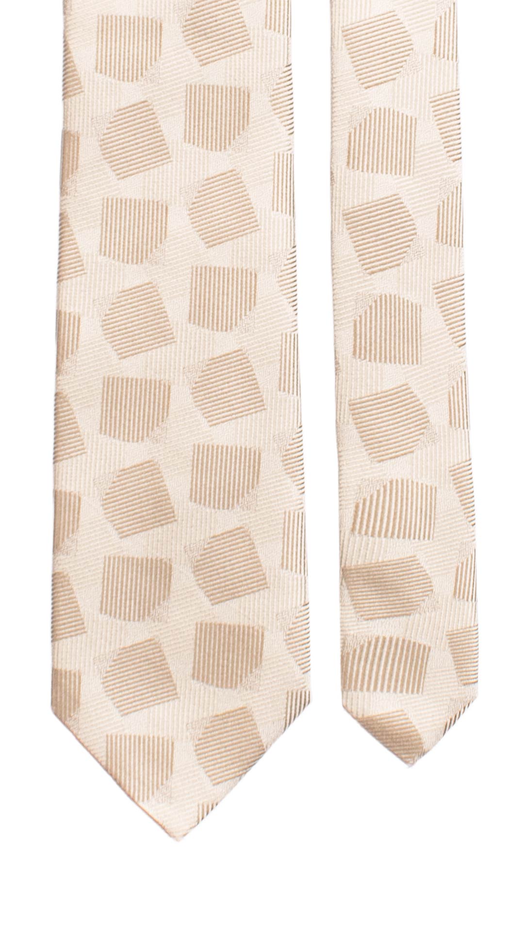 Cravatta di Seta Beige Chiaro Fantasia Tono su Tono 7304 Graffeo Cravatte Made in Italy Pala