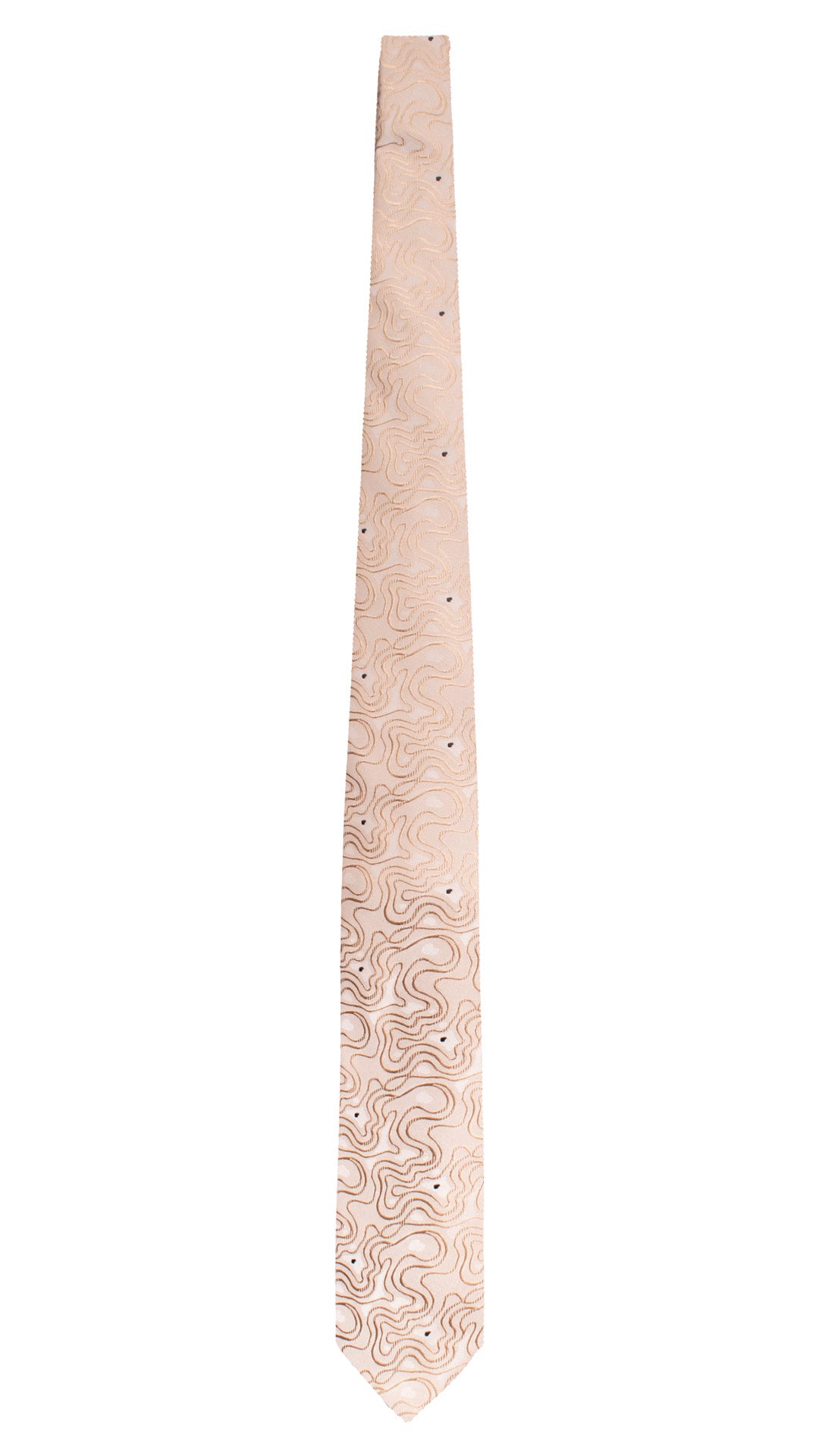 Cravatta di Seta Beige Fantasia Tono su Tono Marrone 1691 Graffeo Cravatte Made in Italy Intera