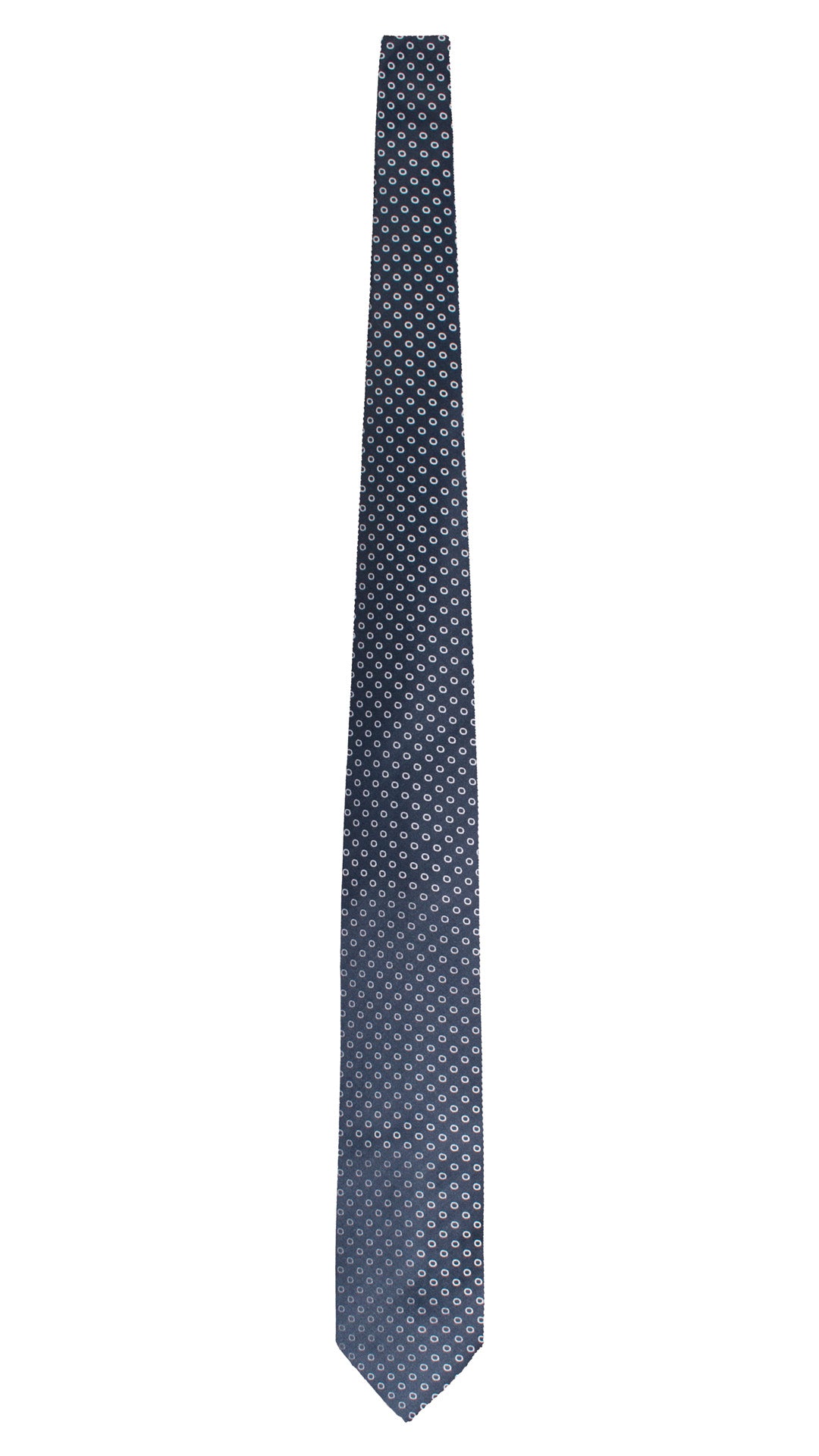 Cravatta di Seta Blu Fantasia Celeste 1700 Graffeo Cravatte Made in Italy Intera