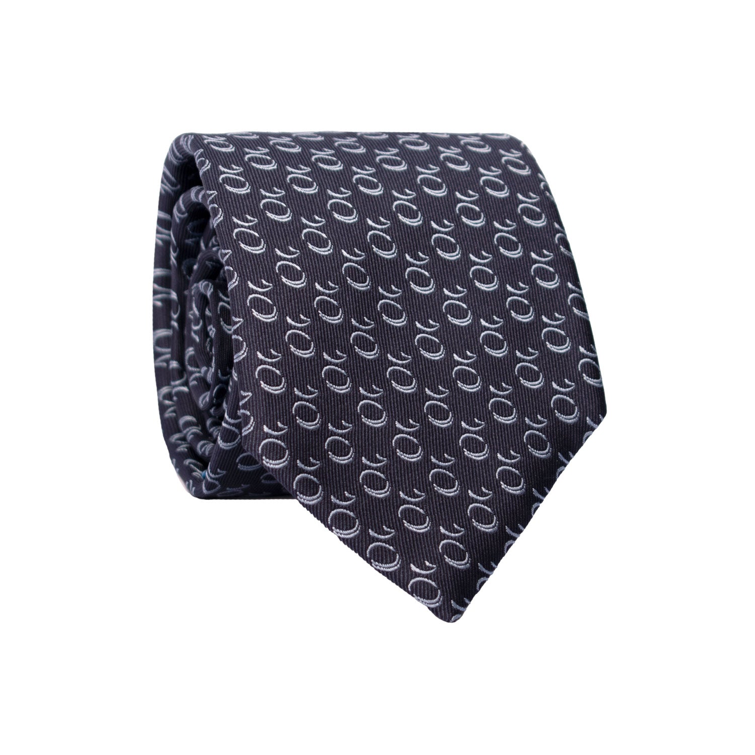 Cravatta di Seta Blu Fantasia Celeste 7354 Graffeo Cravatte Made in Italy Rotolo