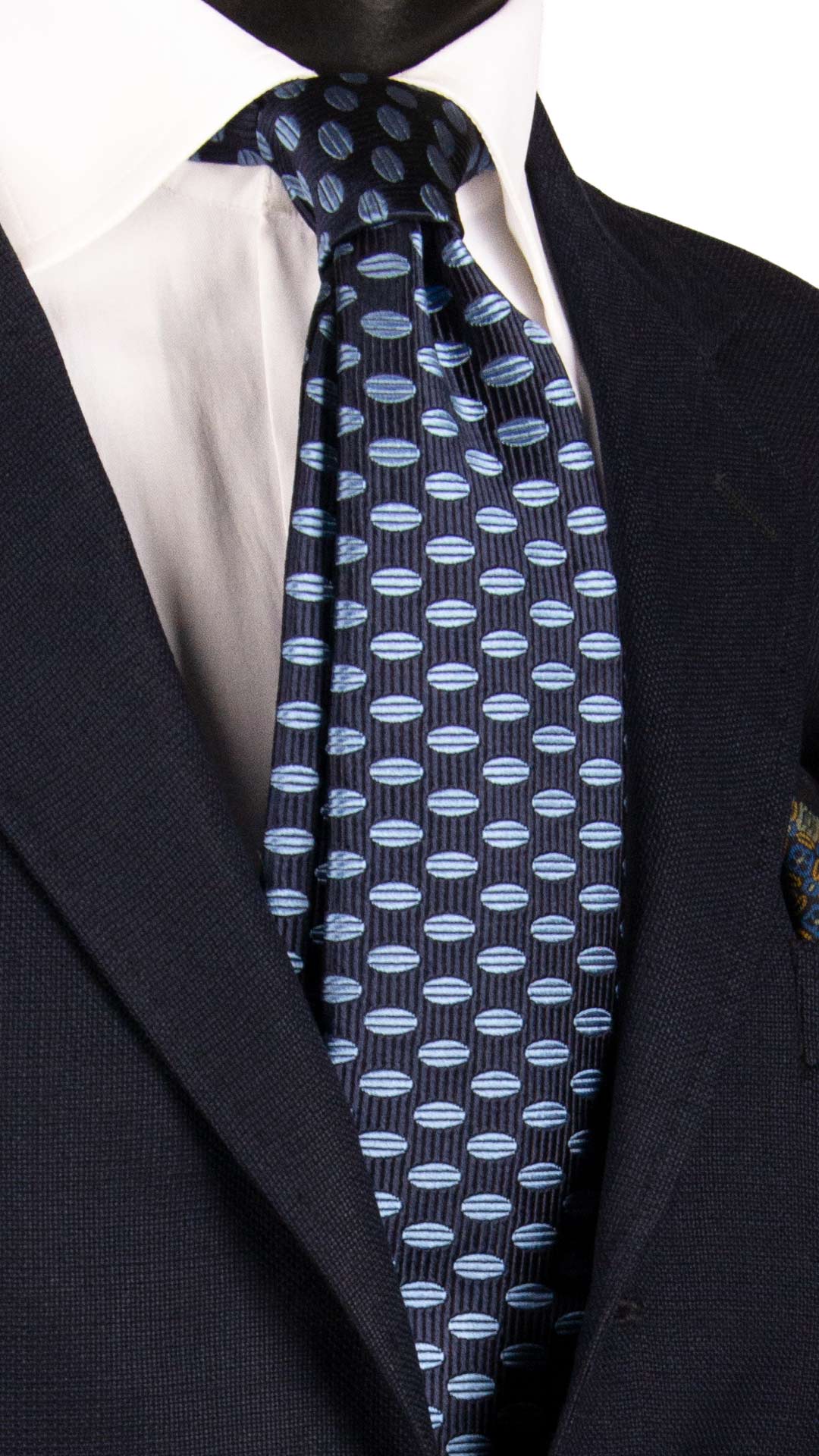 Cravatta di Seta Blu Fantasia Celeste AN7175 Graffeo Cravatte Made in Italy