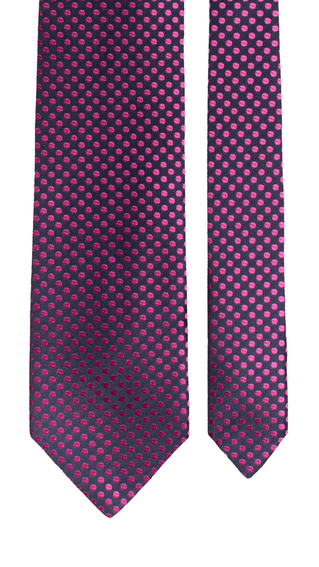 Cravatta di Seta Blu Fantasia Fucsia 1611 Graffeo Cravatte Made in Italy Pala