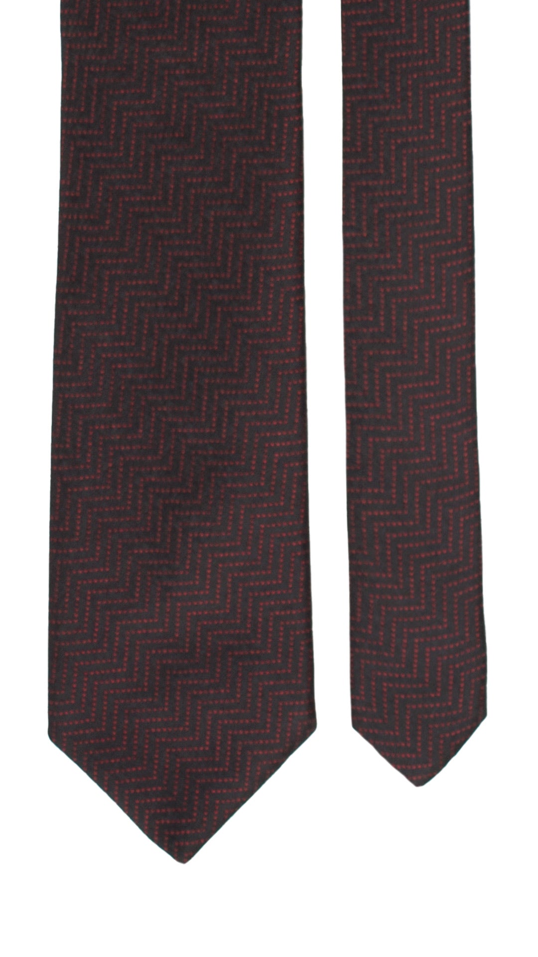 Cravatta di Seta Blu Fantasia Lurex Rossa 7157 Graffeo Cravatte Made in Italy Pala