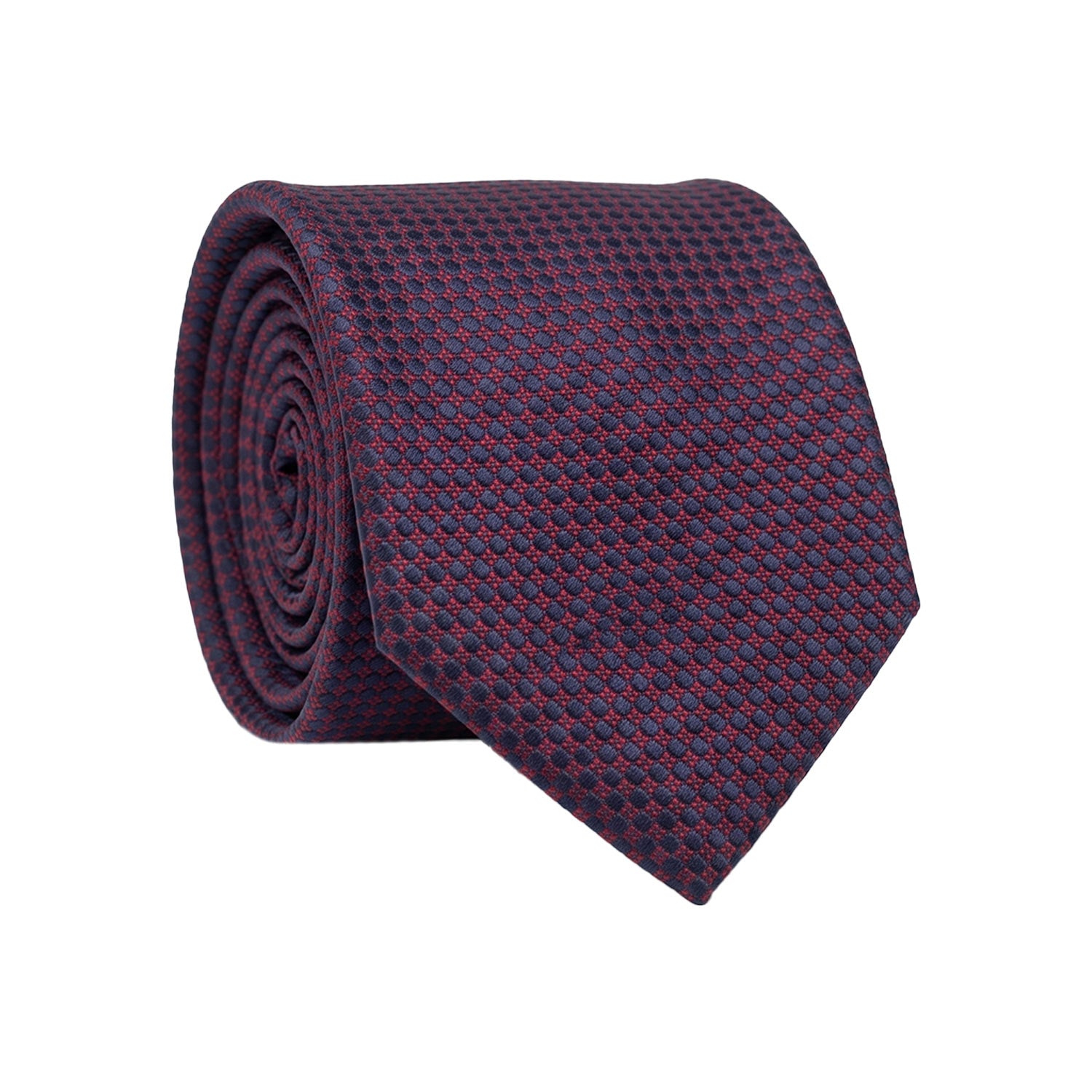 Cravatta di Seta Blu Fantasia Rossa 1622 Graffeo Cravatte Made in Italy Rotolo