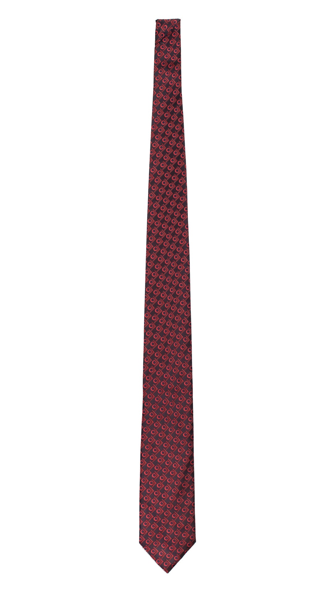 Cravatta di Seta Blu Fantasia Rossa 7277 Graffeo Cravatte Made in Italy Intera