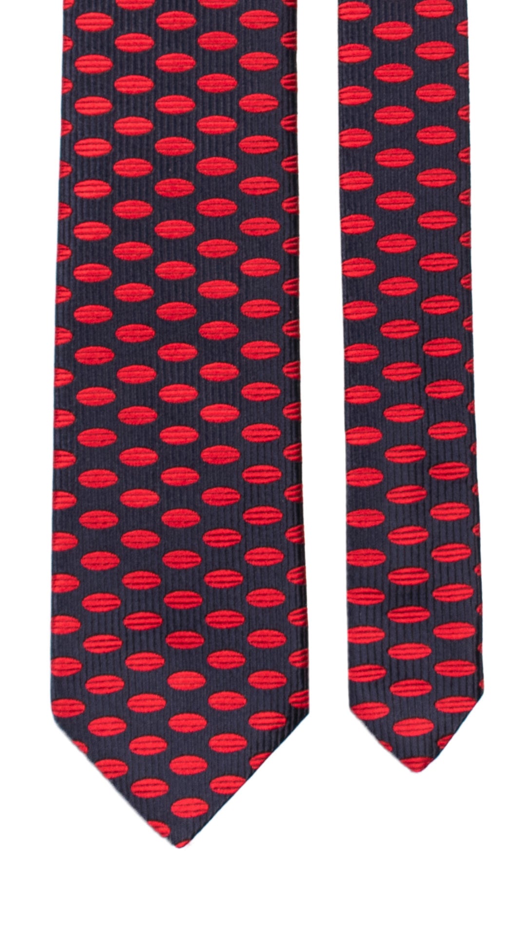 Cravatta di Seta Blu Fantasia Rossa AN7172 Graffeo Cravatte Made in Italy Pala