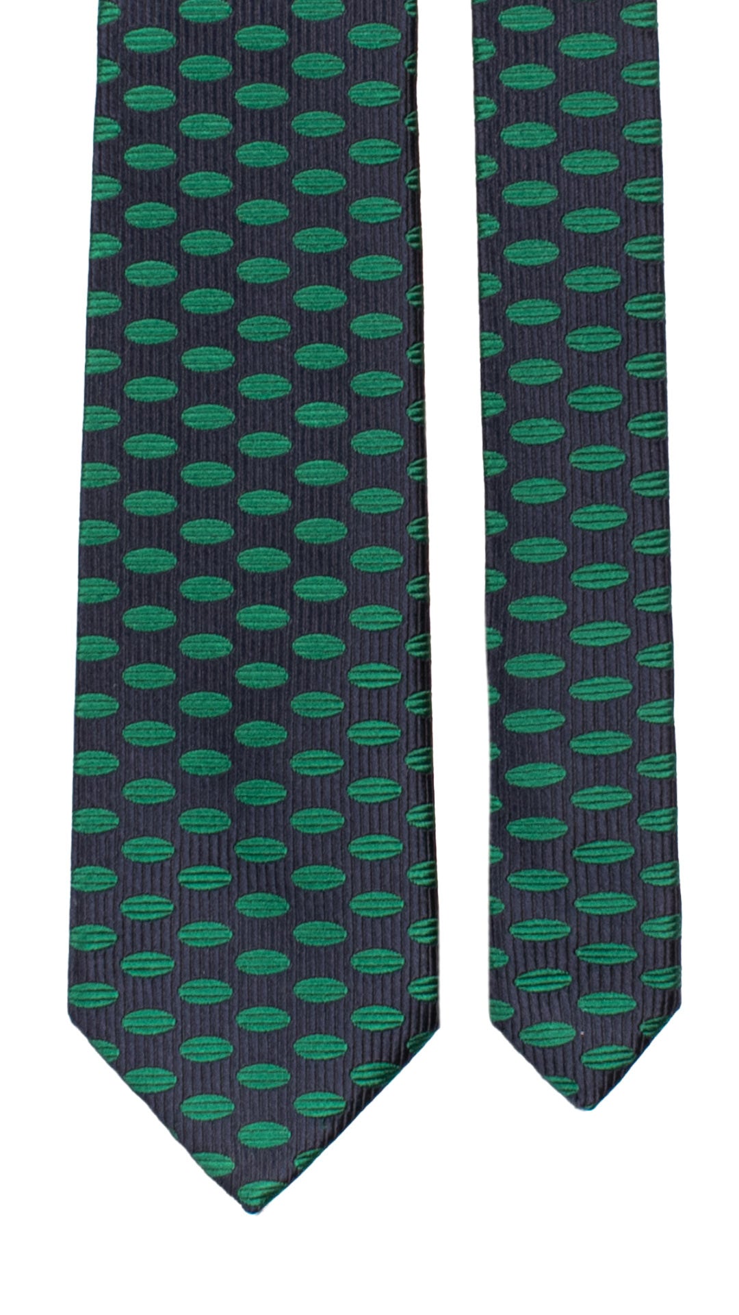 Cravatta di Seta Blu Fantasia Verde AN7173 Graffeo Cravatte Made in Italy Pala