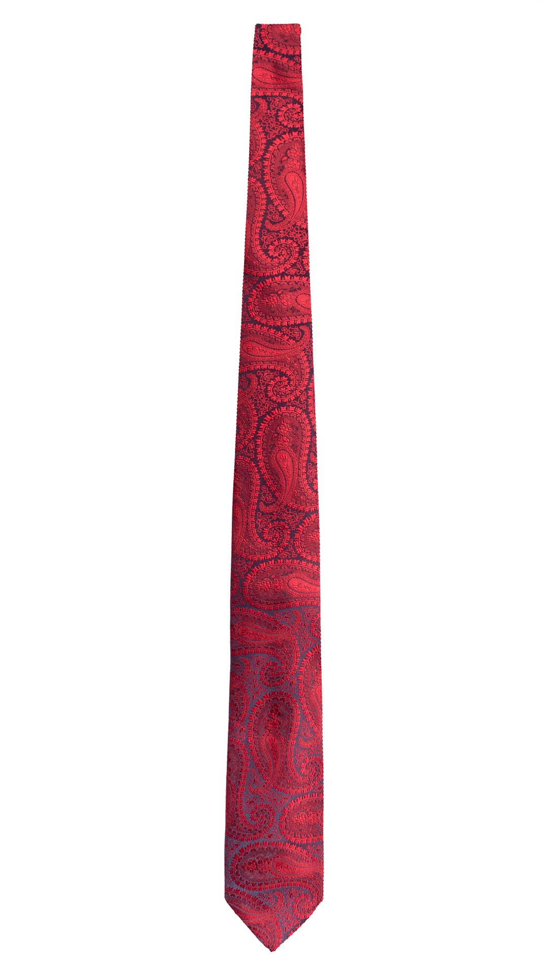 Cravatta di Seta Blu Paisley Rosso Made in Italy Graffeo Cravatte 1511 Intera
