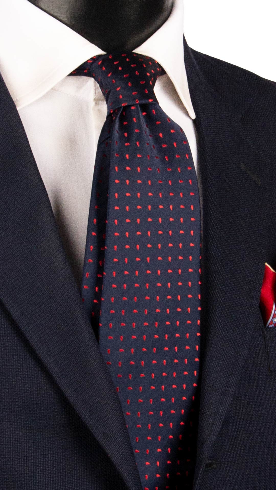 Cravatta di Seta Blu Paisley Rosso 1777 Graffeo Cravatte Made in Italy