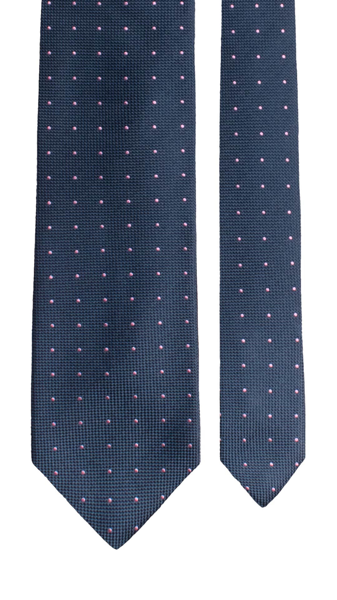 Cravatta di Seta Blu a Pois Glicine 1703 Graffeo Cravatte Made in Italy Pala