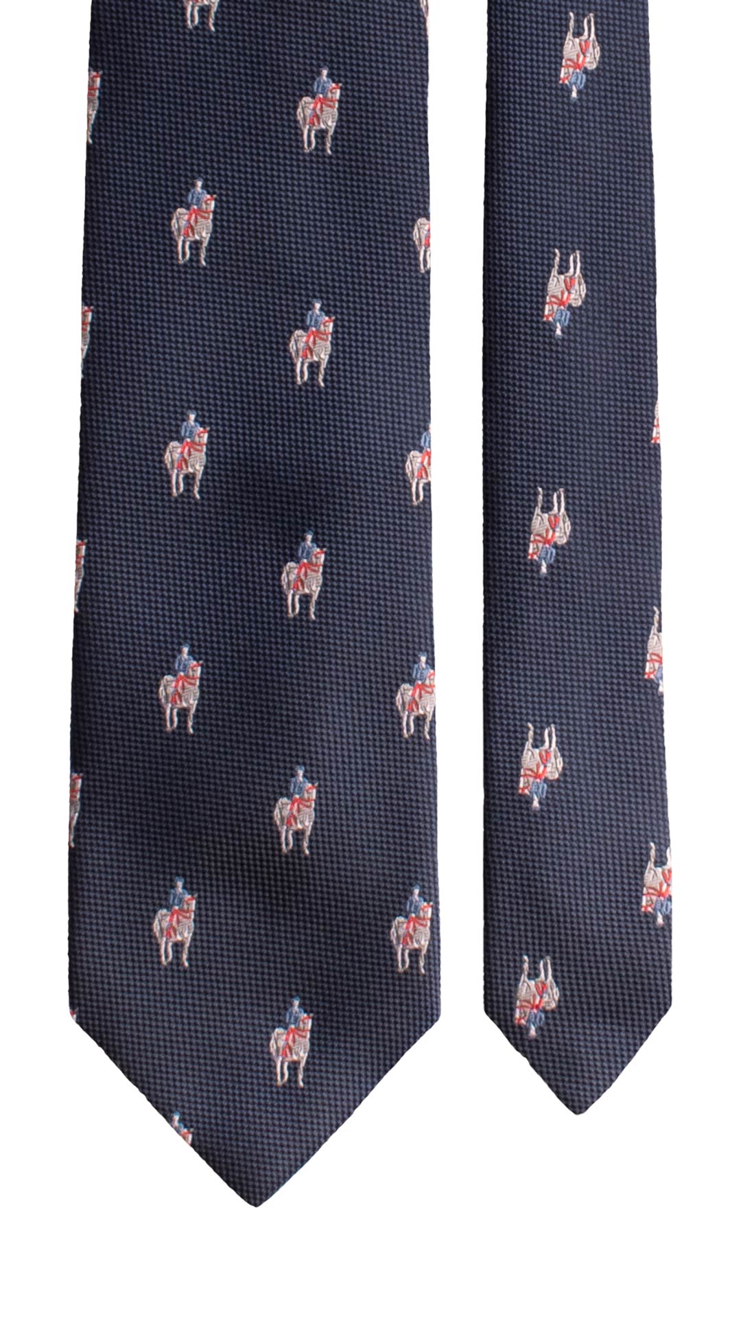 Cravatta di Seta Blu con Animali 1646 Graffeo Cravatte Made in Italy Pala