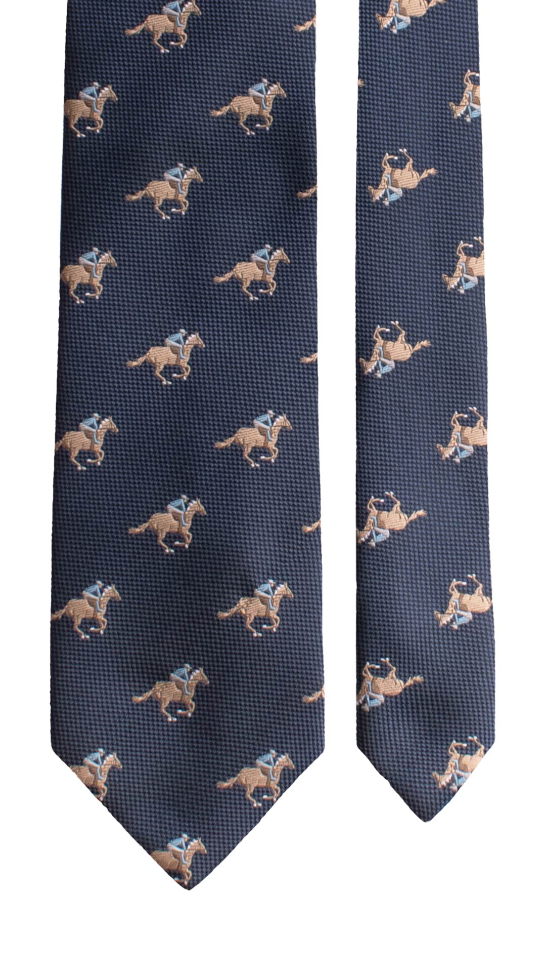 Cravatta di Seta Blu con Animali 1647 Graffeo Cravatte Made in Italy Pala