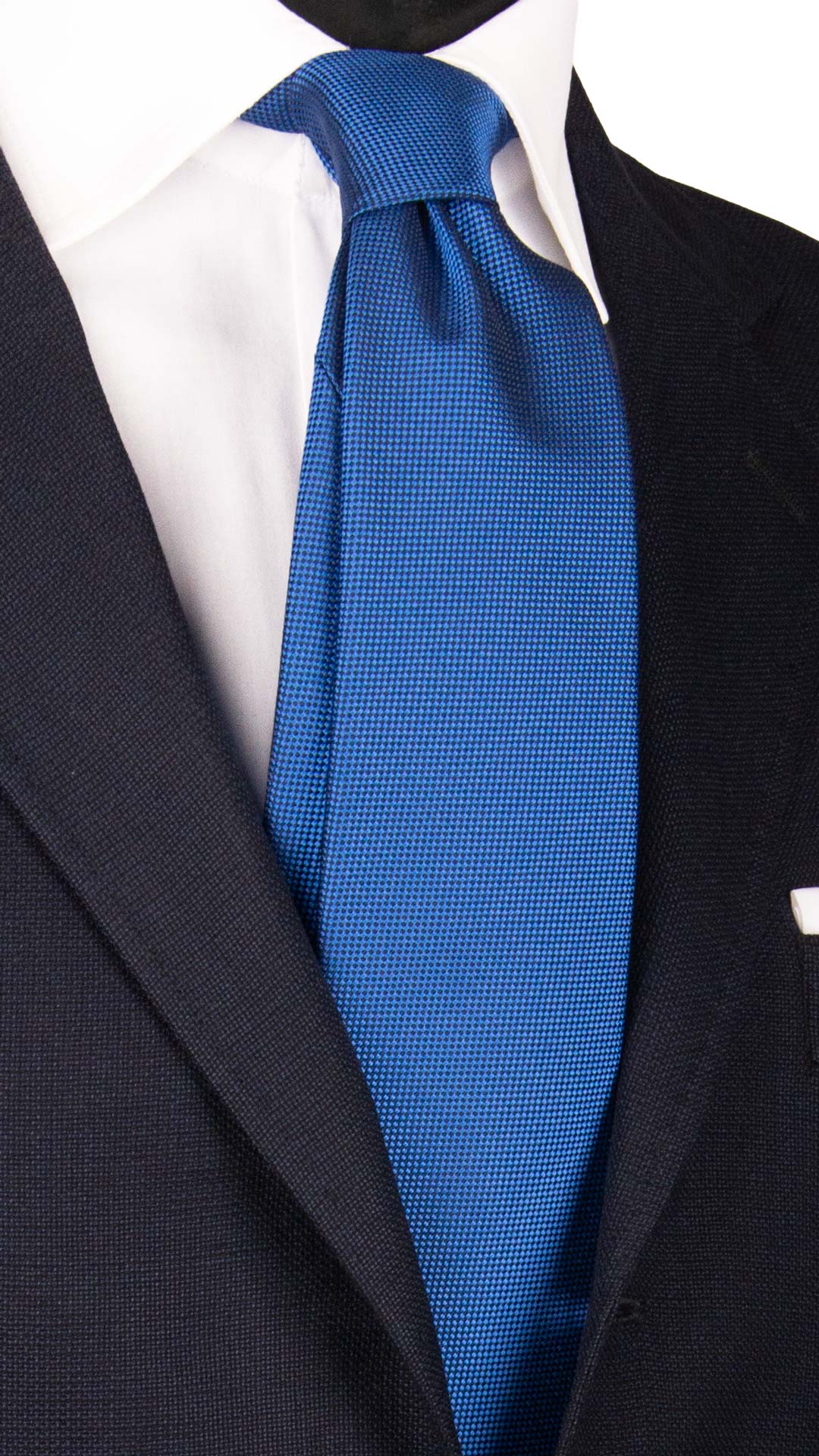 Cravatta di Seta Bluette Tinta Unita 7026 Made in Italy Graffeo Cravatte