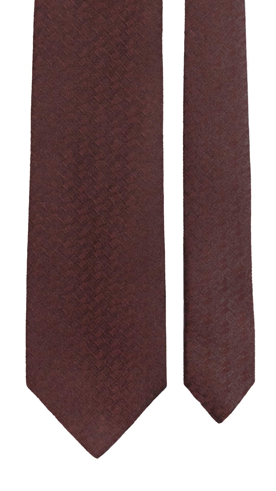 Cravatta di Seta Bordeaux Fantasia Tono su Tono 7748 Made in Italy Graffeo Cravatte Pala