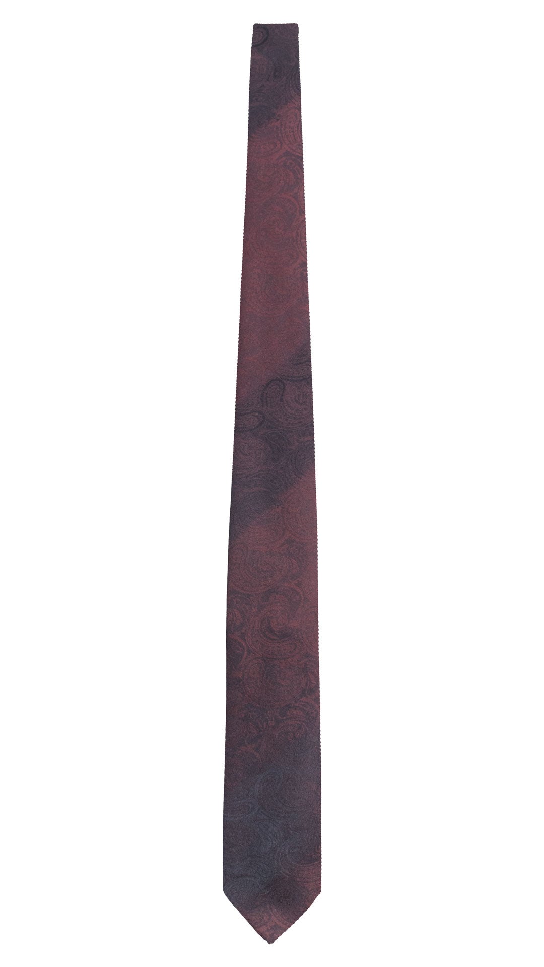 Cravatta di Seta Borgogna Nera Paisley Tono su Tono AN7779 Made in Italy Graffeo Cravatte Intera