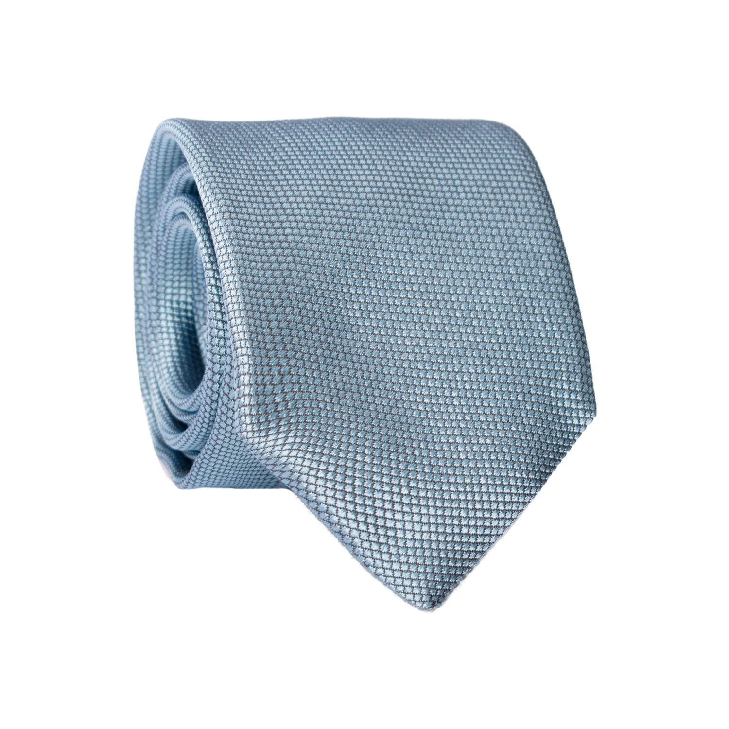 Cravatta di Seta Celeste Fantasia Blu 7230 Graffeo Cravatte Made in Italy Rotolo