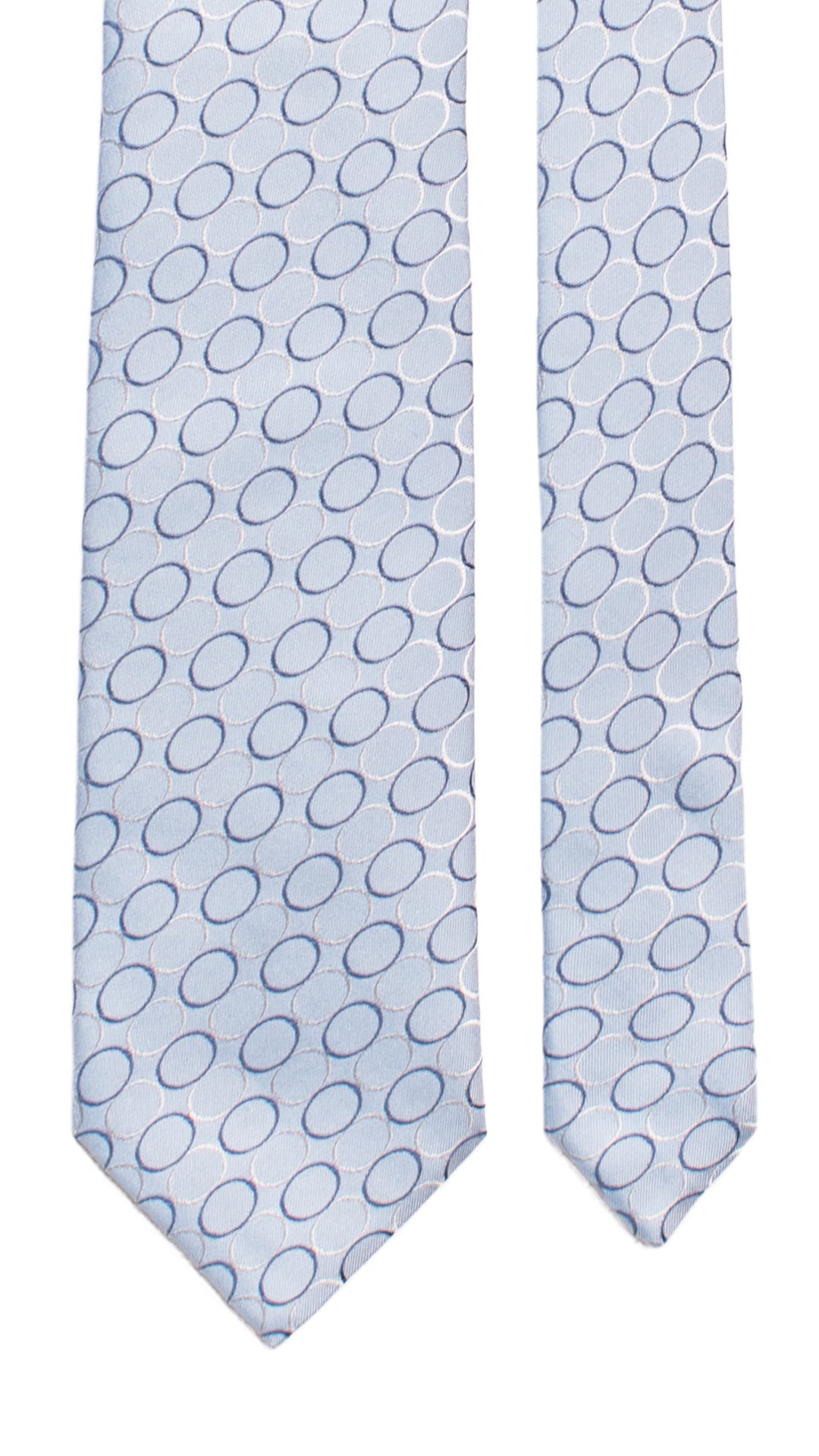 Cravatta di Seta Celeste Fantasia Grigia Indaco 7224 Graffeo Cravatte Made in Italy Pala