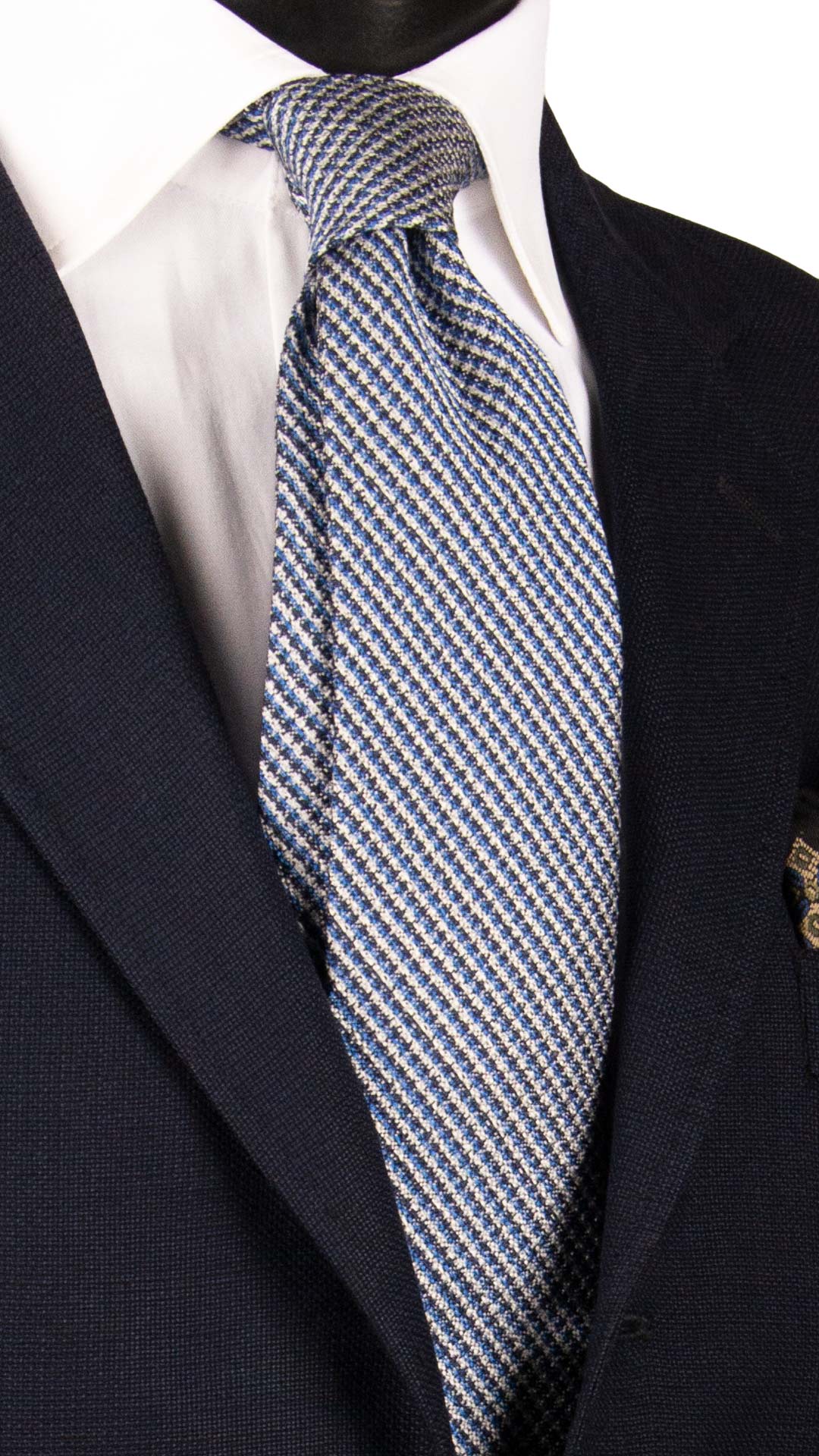 Cravatta-di-Seta-Fantasia-Blu-Bianca-Bluette-7123