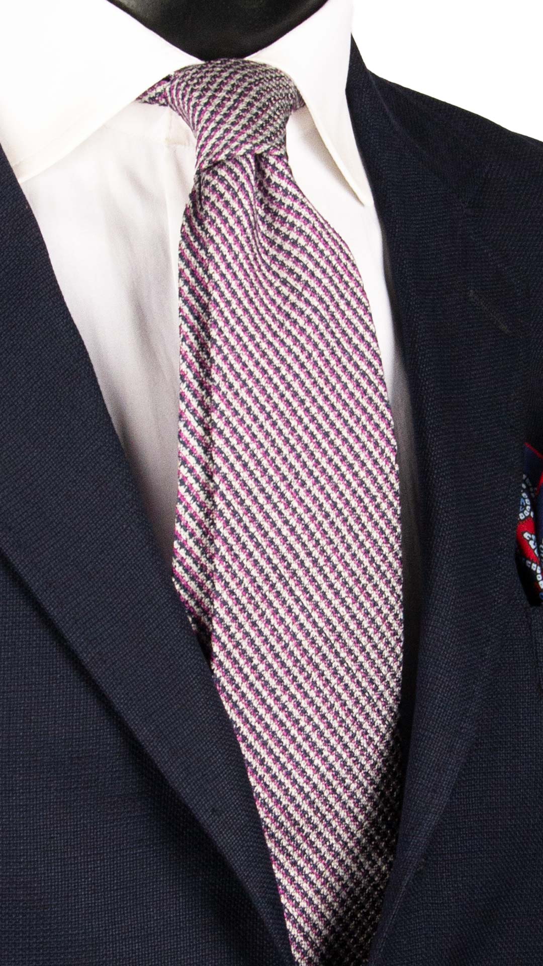 Cravatta-di-Seta-Fantasia-Blu-Bianco-Fucsia-7126