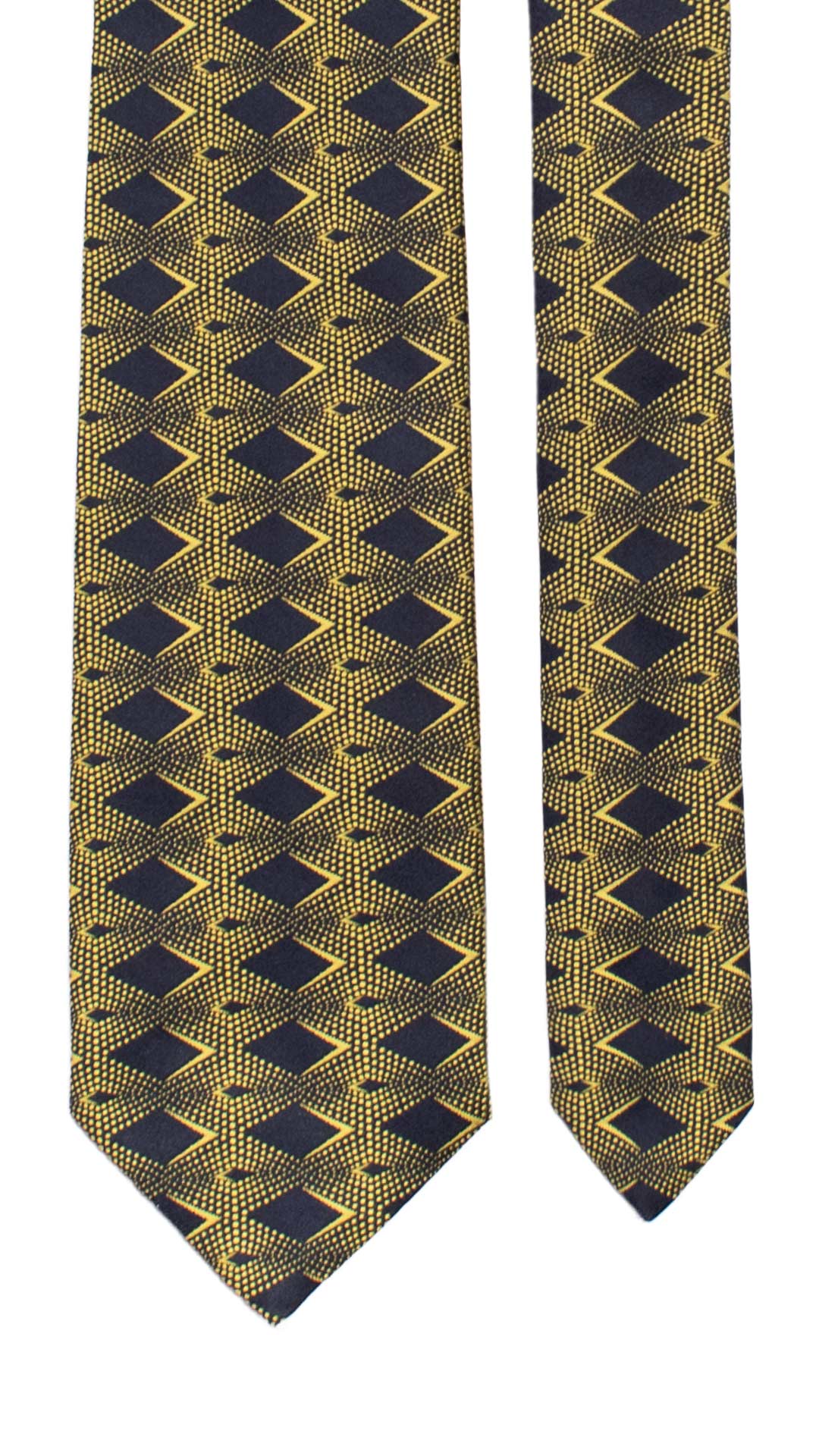 Cravatta di Seta Fantasia Gialla Blu 7178 Graffeo Cravatte made in Italy Pala