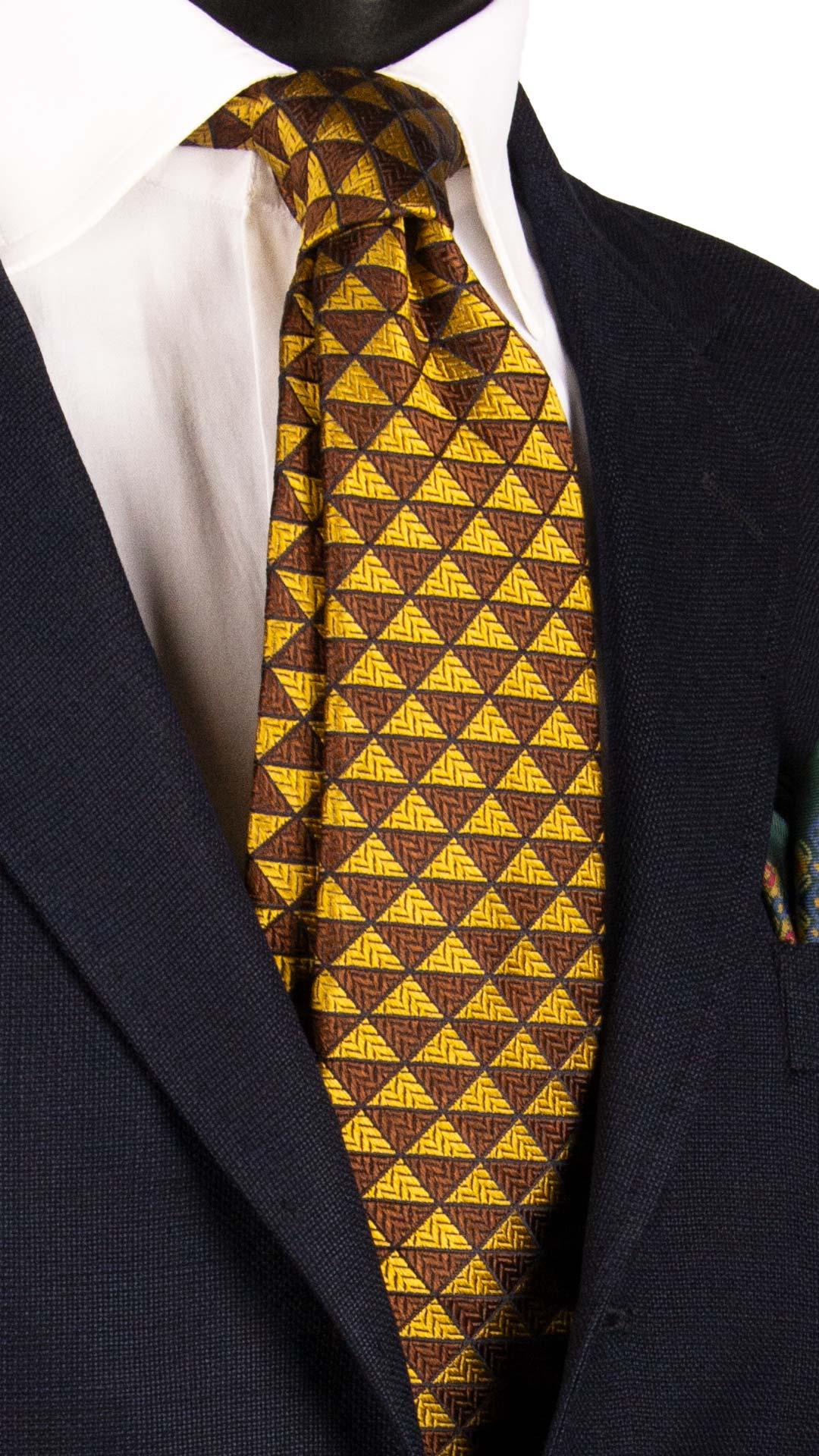 Cravatta-di-Seta-Fantasia-Giallo-Marrone-AN7094