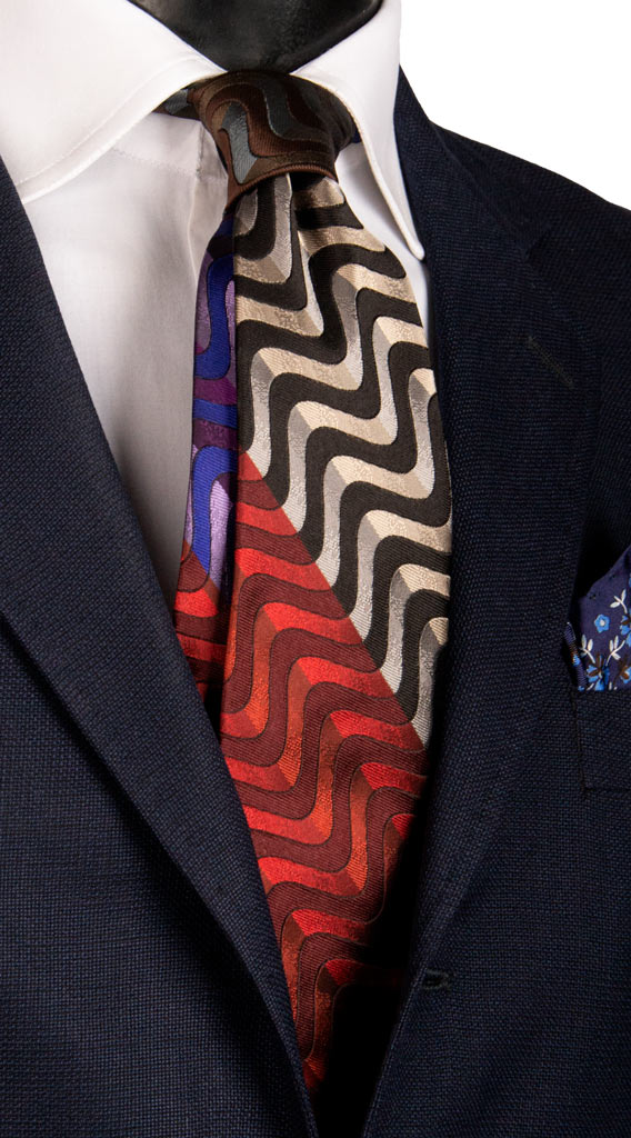 Cravatta di Seta Fantasia Multicolor Made in Italy Graffeo Cravatte