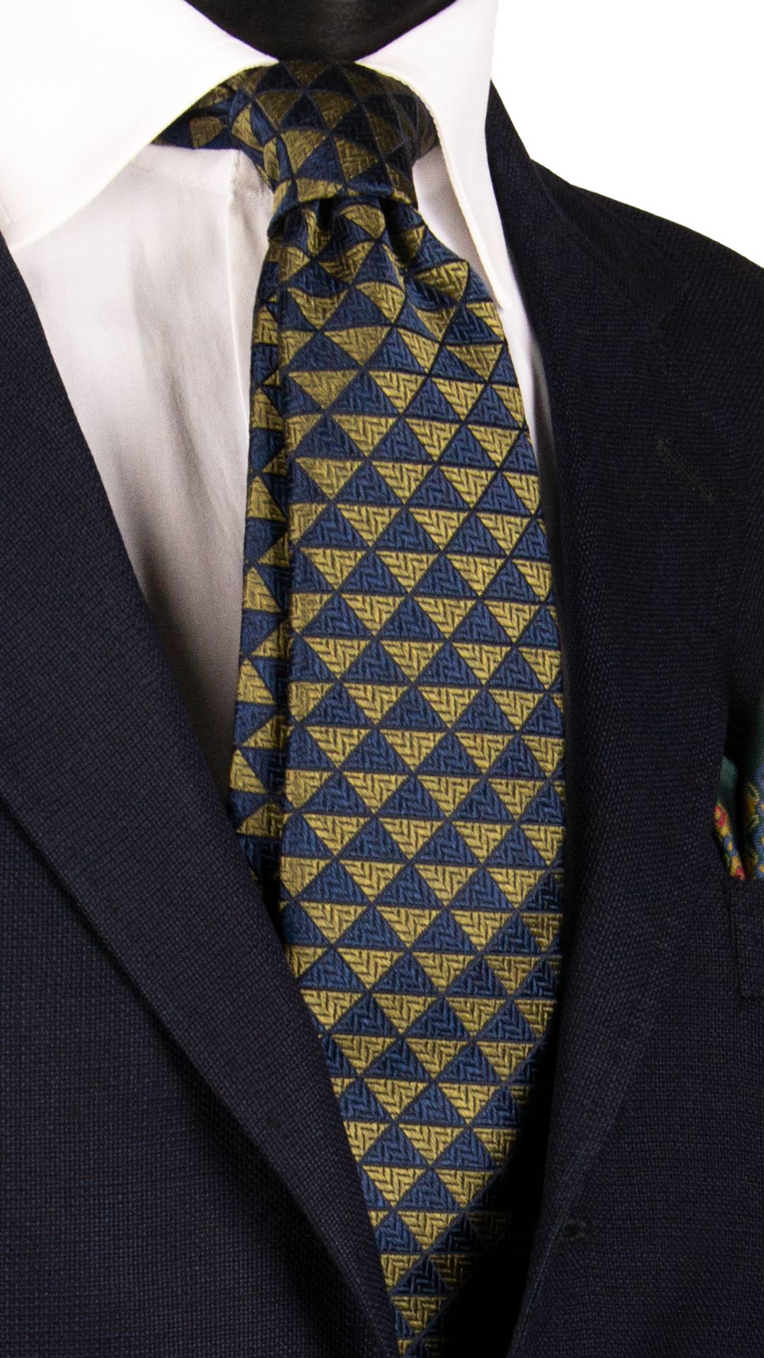 Cravatta-di-Seta-Fantasia-Verde-Blu-AN7093