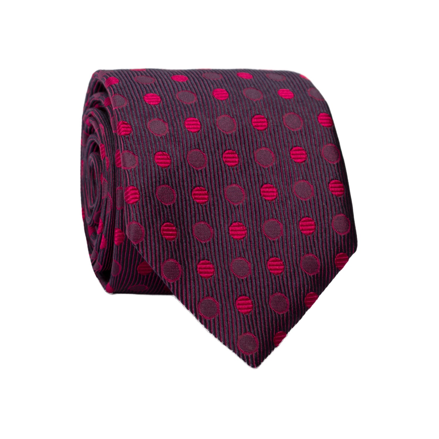 Cravatta di Seta Fucsia Blu Fantasia Tono su Tono 7250 Graffeo Cravatte Made in Italy Rotolo