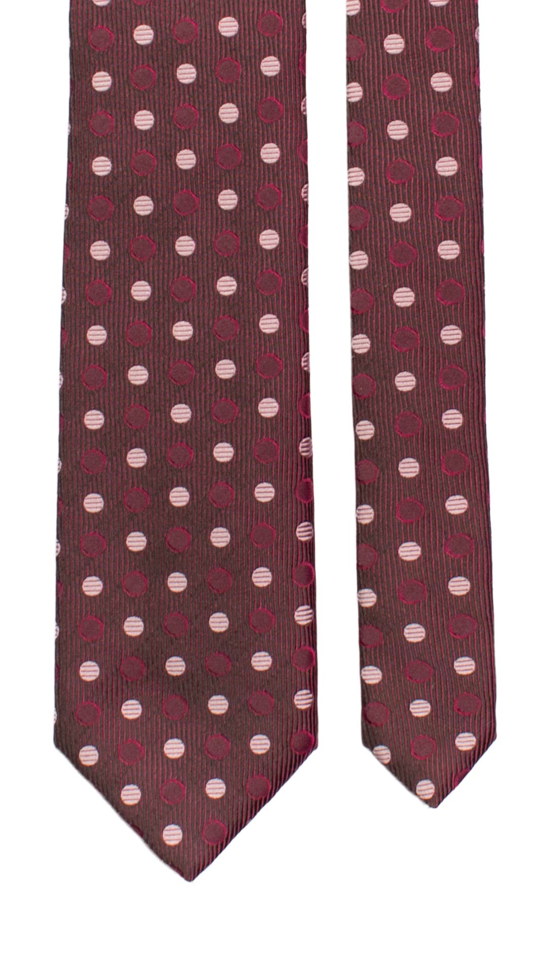 Cravatta di Seta Grigia Fucsia Fantasia Tono su Tono Glicine 7246 Graffeo Cravatte Made in Italy Pala