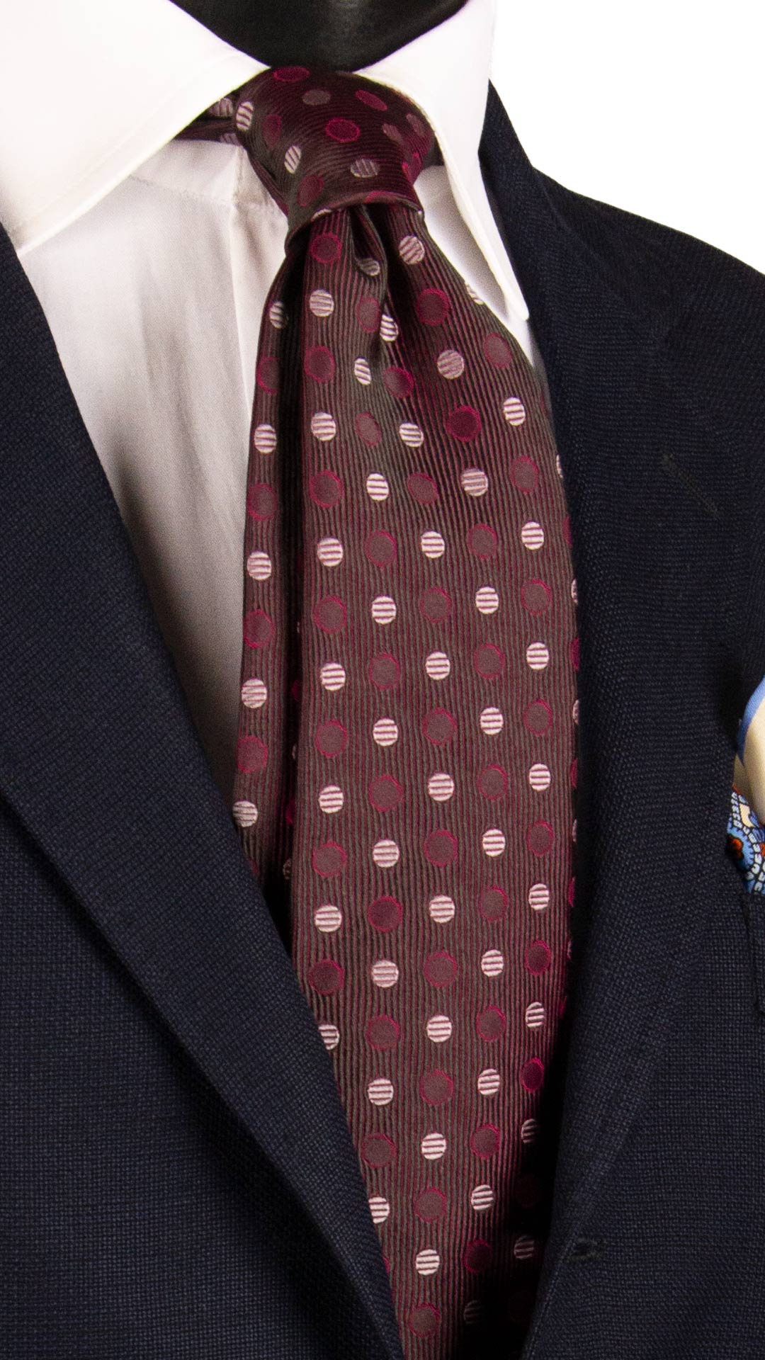 Cravatta di Seta Grigia Fucsia Fantasia Tono su Tono Glicine 7246 Graffeo Cravatte Made in Italy