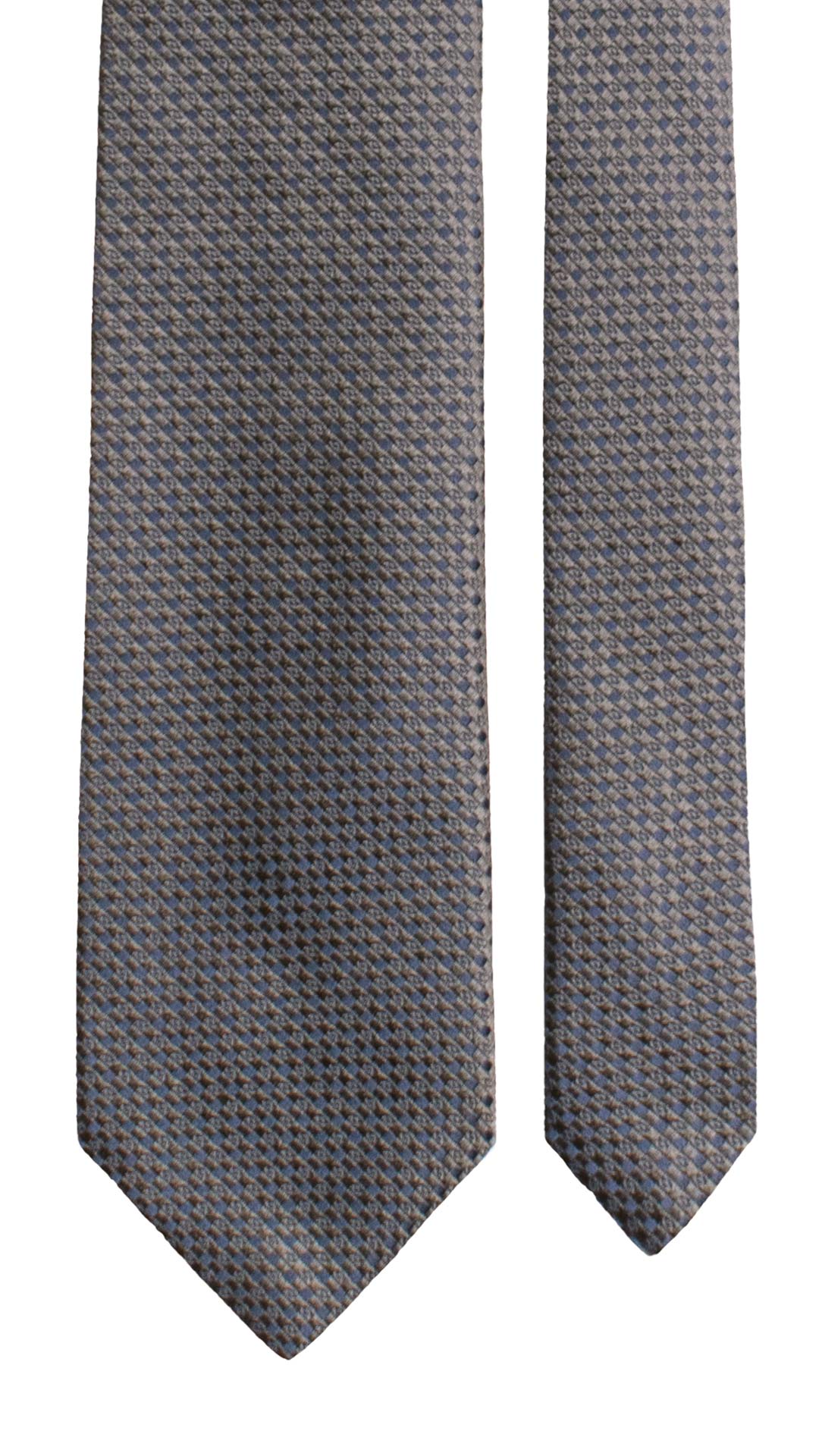 Cravatta di Seta Grigio Antracite Fantasia Blu AN7770 Made in Italy Graffeo Cravatte Pala