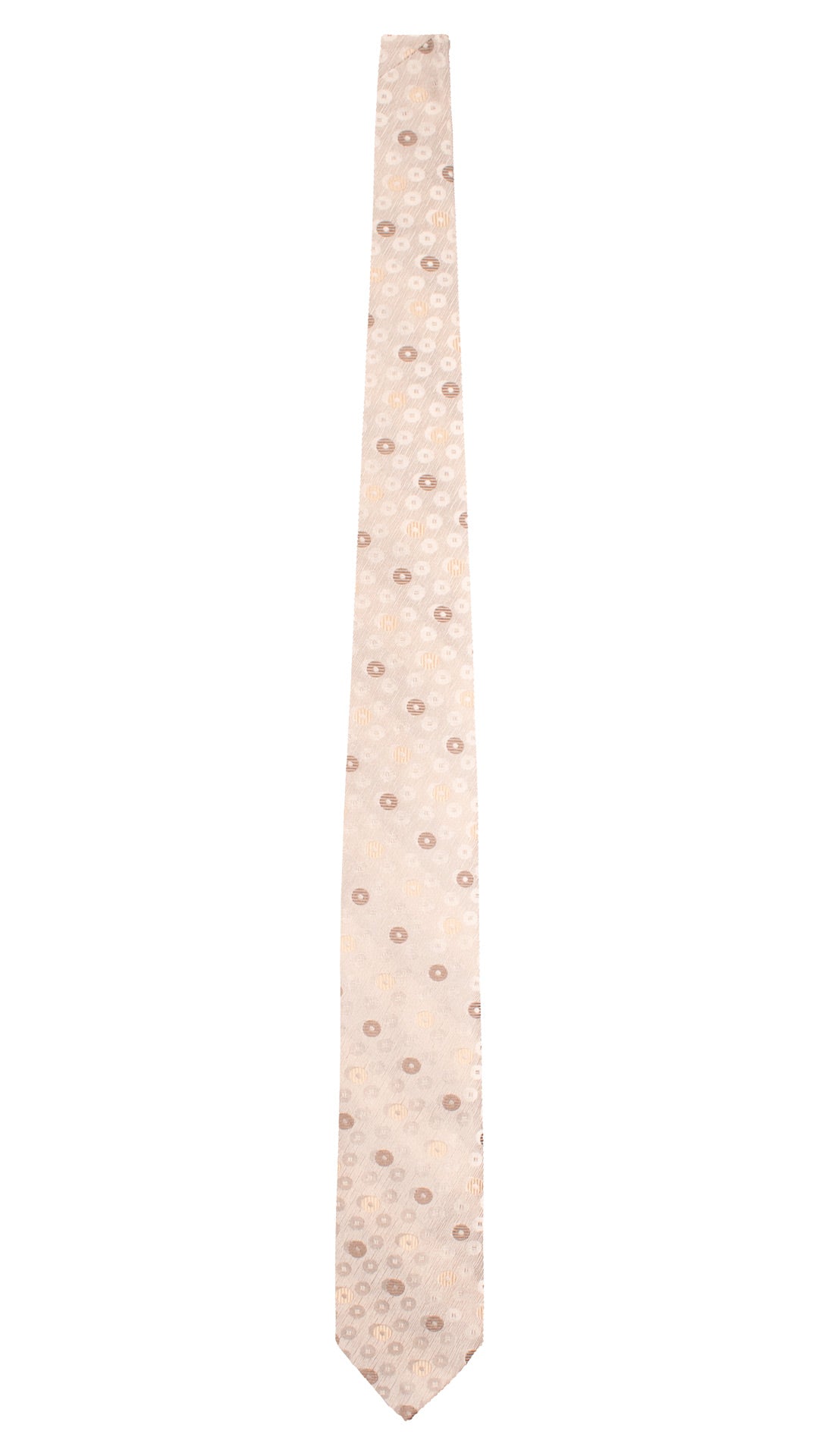 Cravatta di Seta Grigio Argento Fantasia Marrone Beige AN7537 Made in Italy Graffeo Cravatte Intera