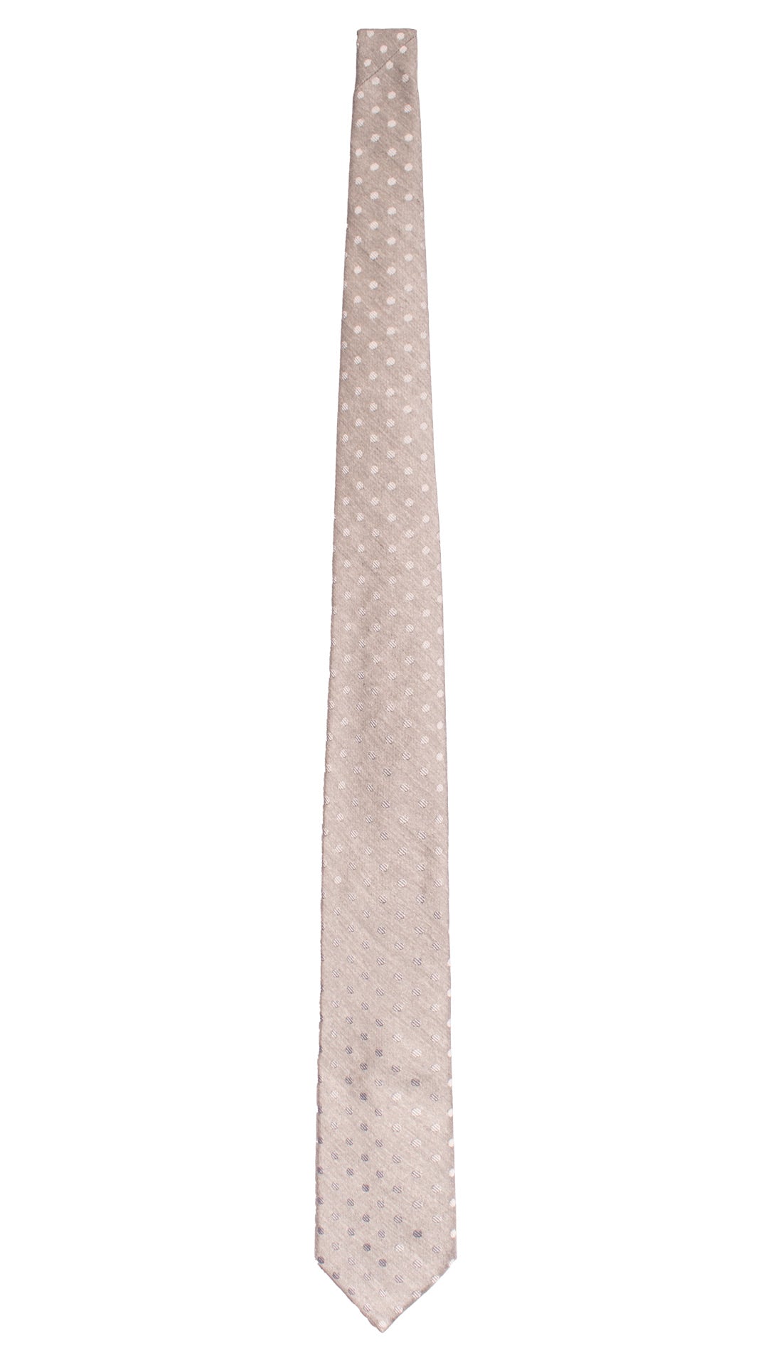 Cravatta di Seta Grigio Argento a Pois Tono su Tono AN7605 Made in Italy Graffeo Cravatte Intera