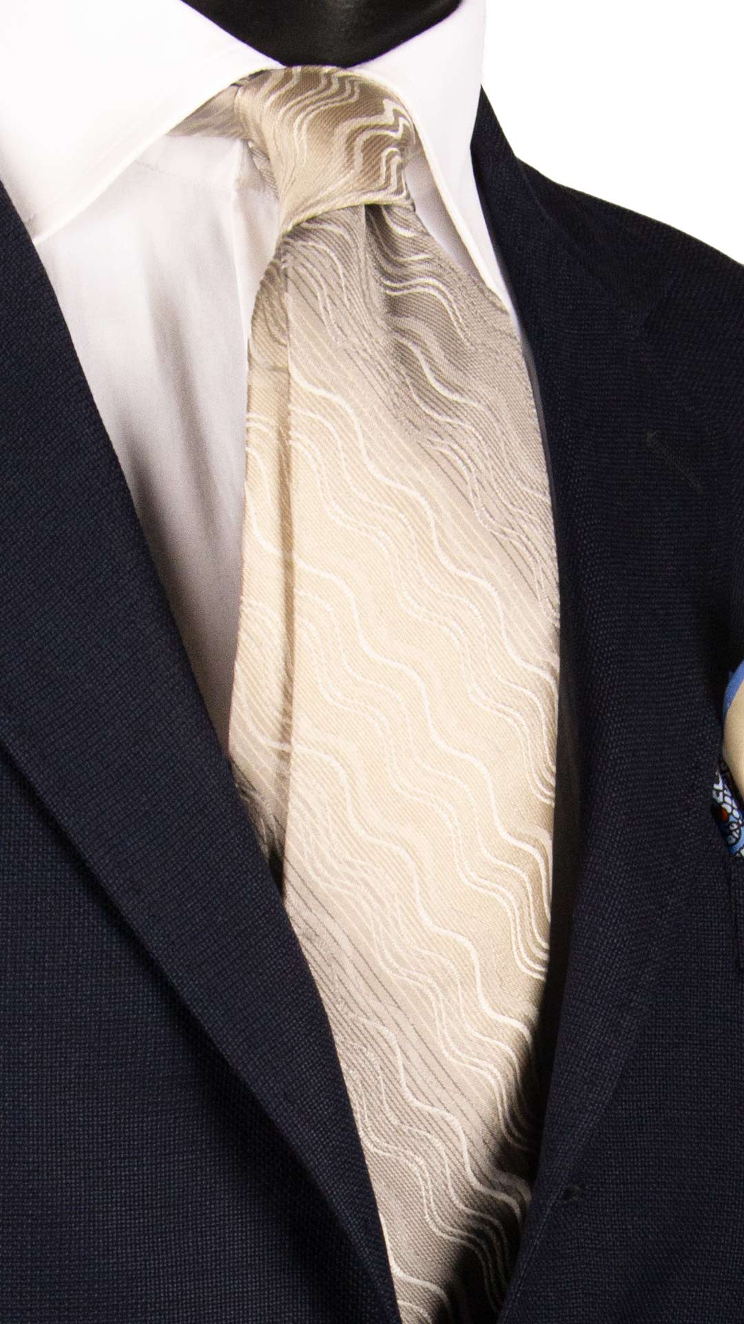 Cravatta di Seta Grigio Scuro Bianco Sporco Fantasia Grigia 7220 Graffeo Cravatte Made in Italy