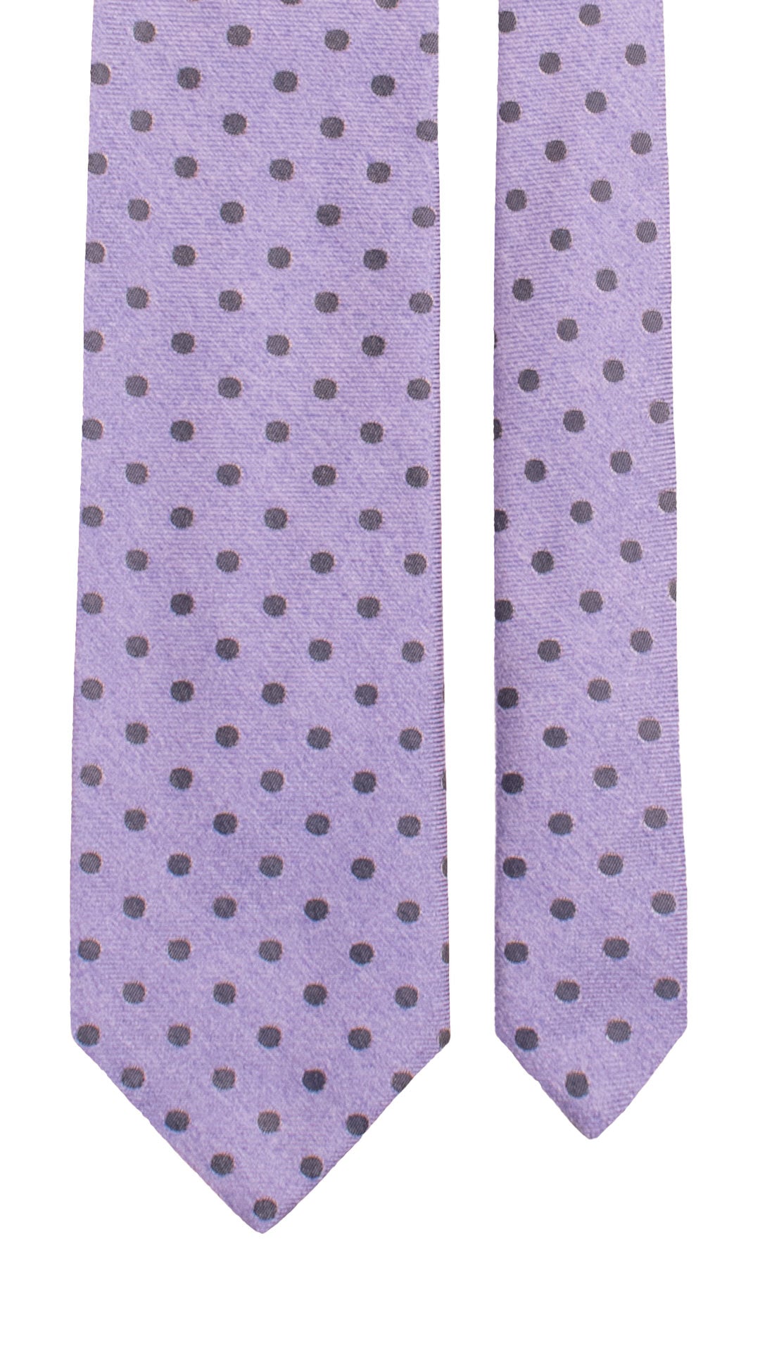 Cravatta di Seta Lavanda a Pois Grigio Antracite 7606 Made in Italy Graffeo Cravatte Pala