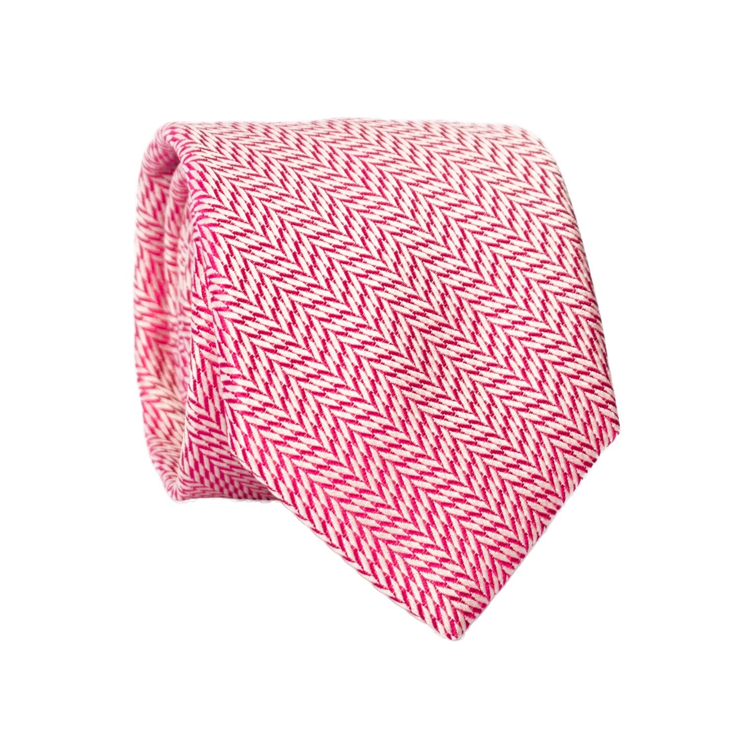 Cravatta di Seta Lisca di Pesce Magenta Grigio Argento 7252 Graffeo Cravatte Made in Italy Rotolo