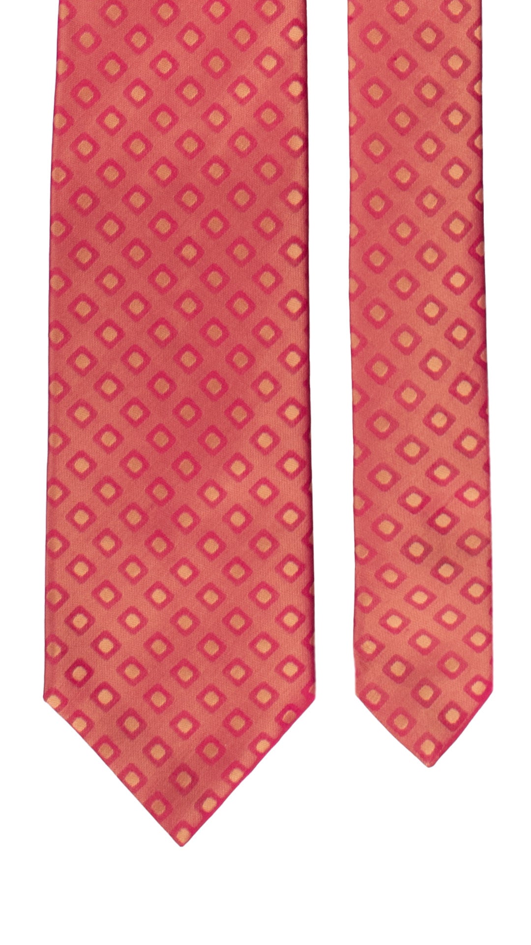 Cravatta di Seta Magenta Cangiante Fantasia Gialla 7286 Graffeo Cravatte Made in Italy Pala