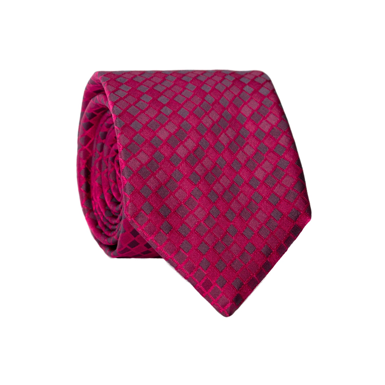 Cravatta di Seta Magenta Fantasia Blu 7243 Graffeo Cravatte Made in Italy Rotolo